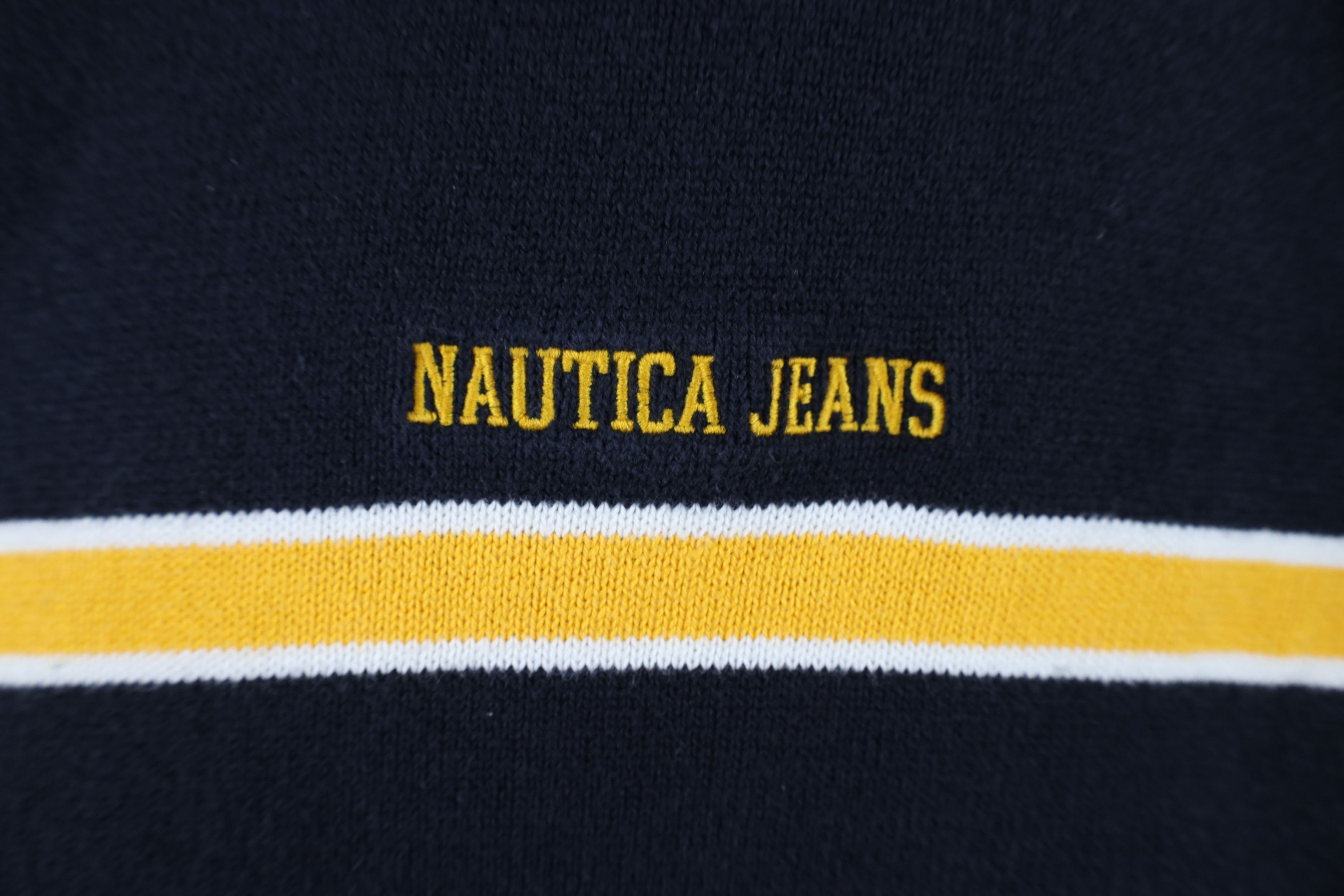Nautica Vintage 90s Nautica Spell Striped Cotton Knit Sweater Blue Size US L / EU 52-54 / 3 - 4 Thumbnail