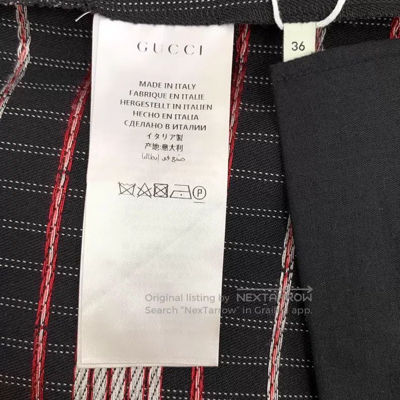 Gucci Gucci Black striped logo letter bullet screen wool casual Size 24" / US 00 / IT 34 - 7 Thumbnail