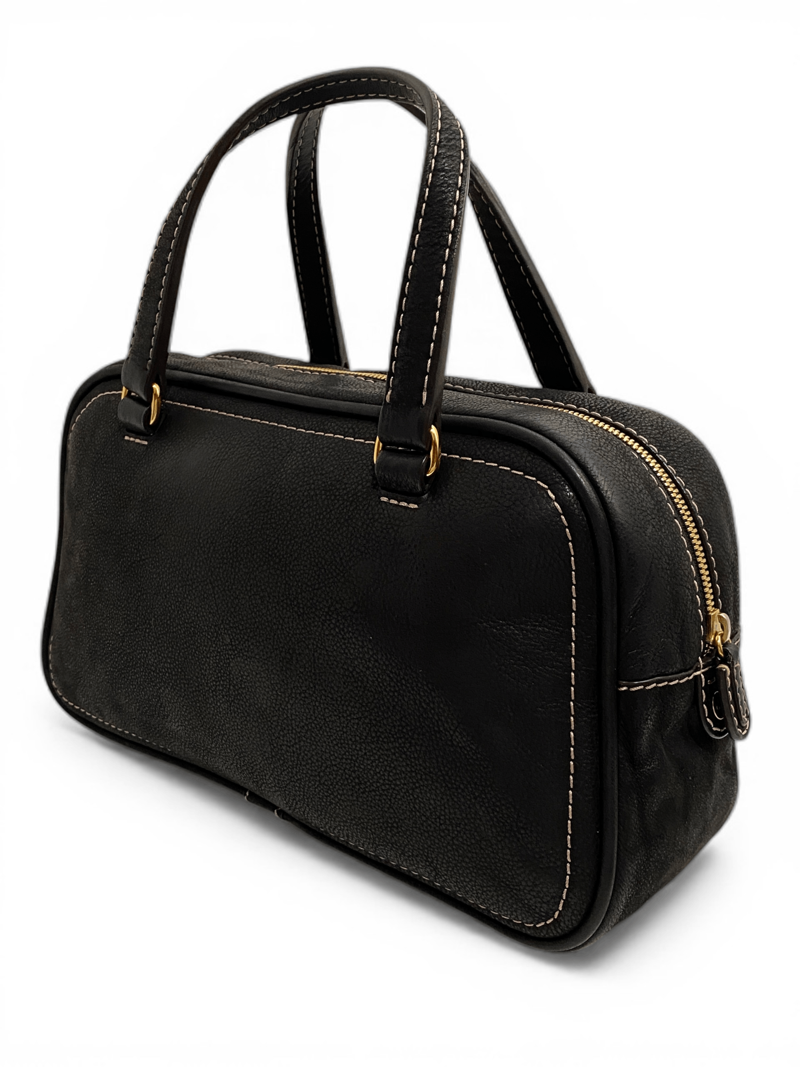 Loewe Loewe Anagram Logo Black Leather Black Bowling Tote Hand Bag Size ONE SIZE - 5 Thumbnail