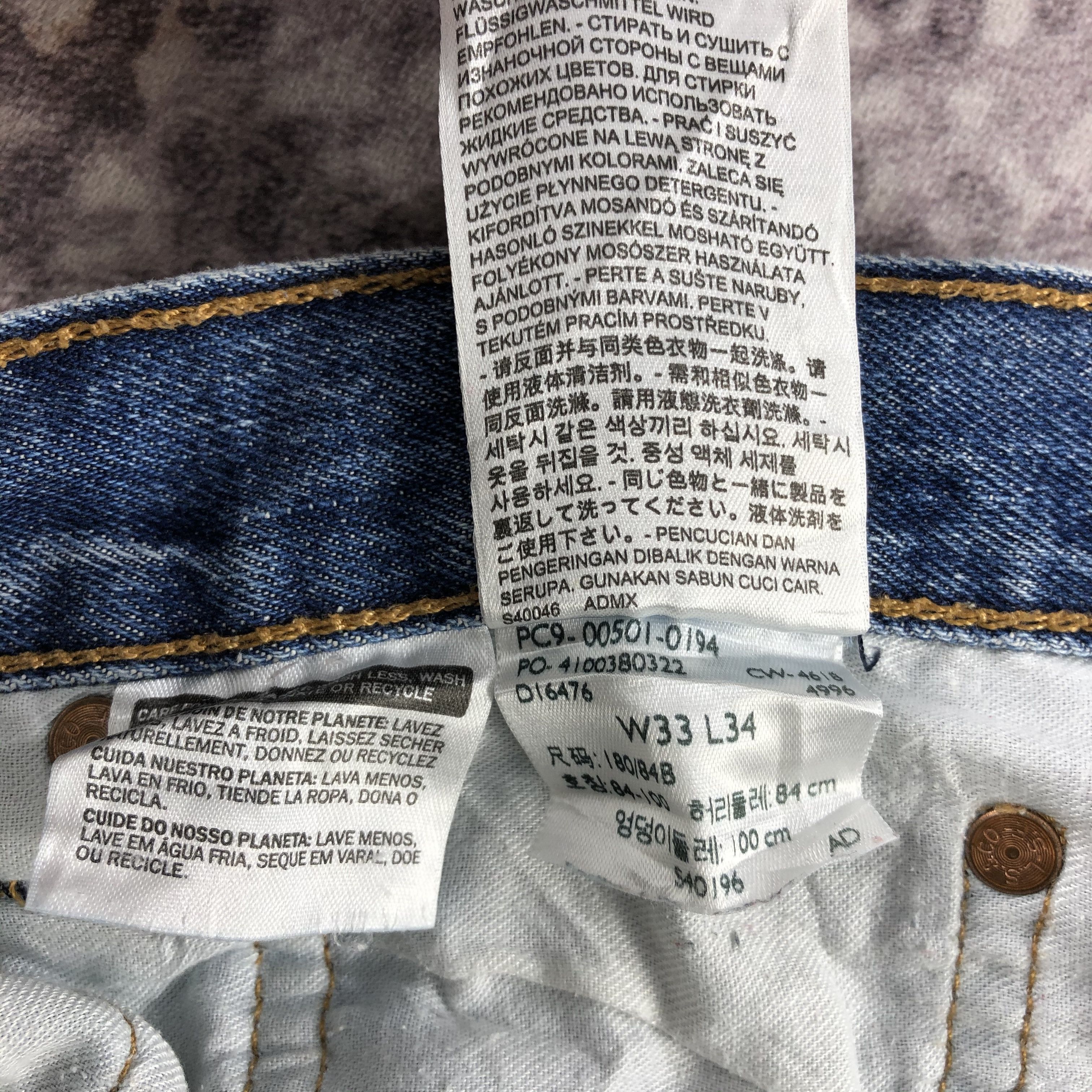 Levi's Vintage Blue Wash Levis 501 Jeans-JM3098 Size US 34 / EU 50 - 15 Thumbnail
