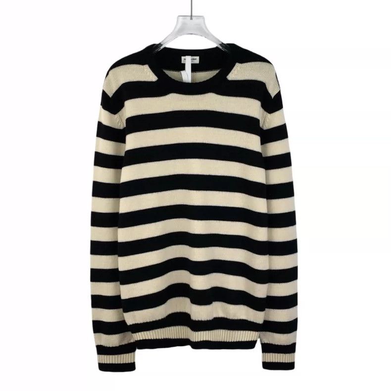 Saint Laurent Paris Saint Laurent Paris Colour matching striped wool round nec Size L / US 10 / IT 46 - 1 Thumbnail