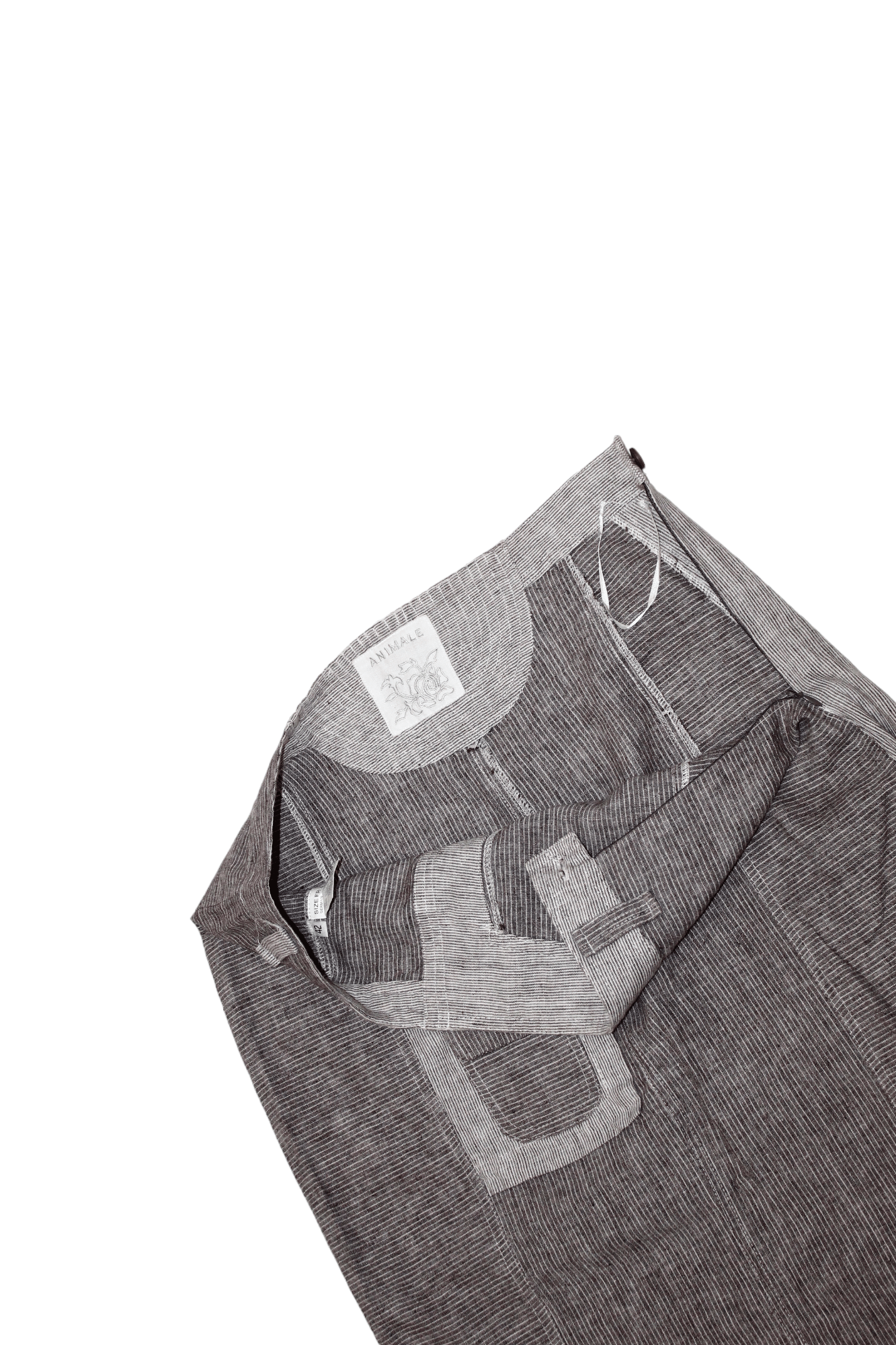 Japanese Brand Rare VTG🔥 ANIMALE Hickory Linen Cotton Asymmetric Skirt Size 30" / US 8 / IT 44 - 3 Thumbnail