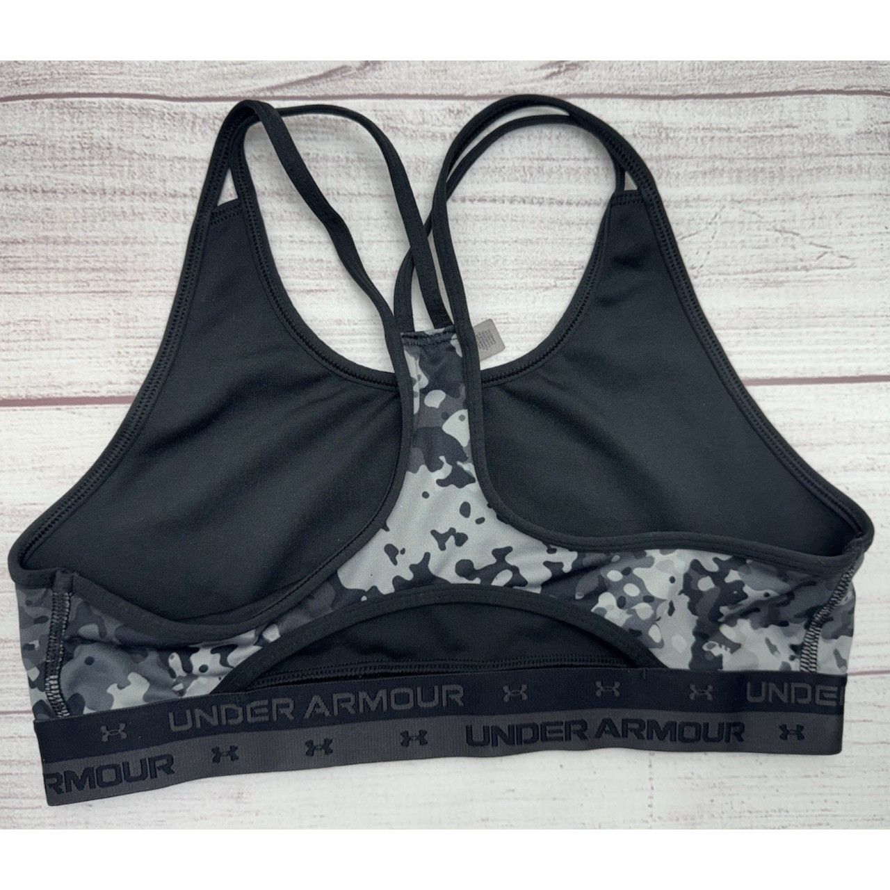 Under Armour UNDER ARMOUR Girls Youth Sports Bra Black Camo (L) Compressi Size ONE SIZE - 5 Thumbnail