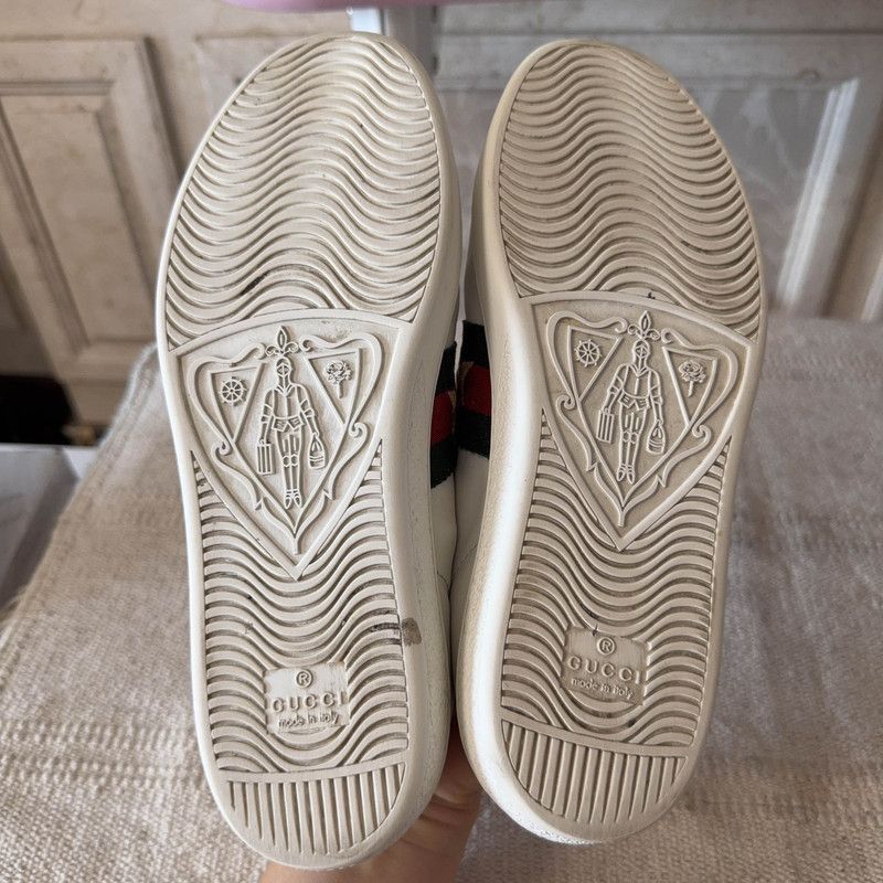 Gucci Gucci Stylish White Leather Sneakers with Red Green - Size US 7.5 / EU 40-41 - 4 Thumbnail