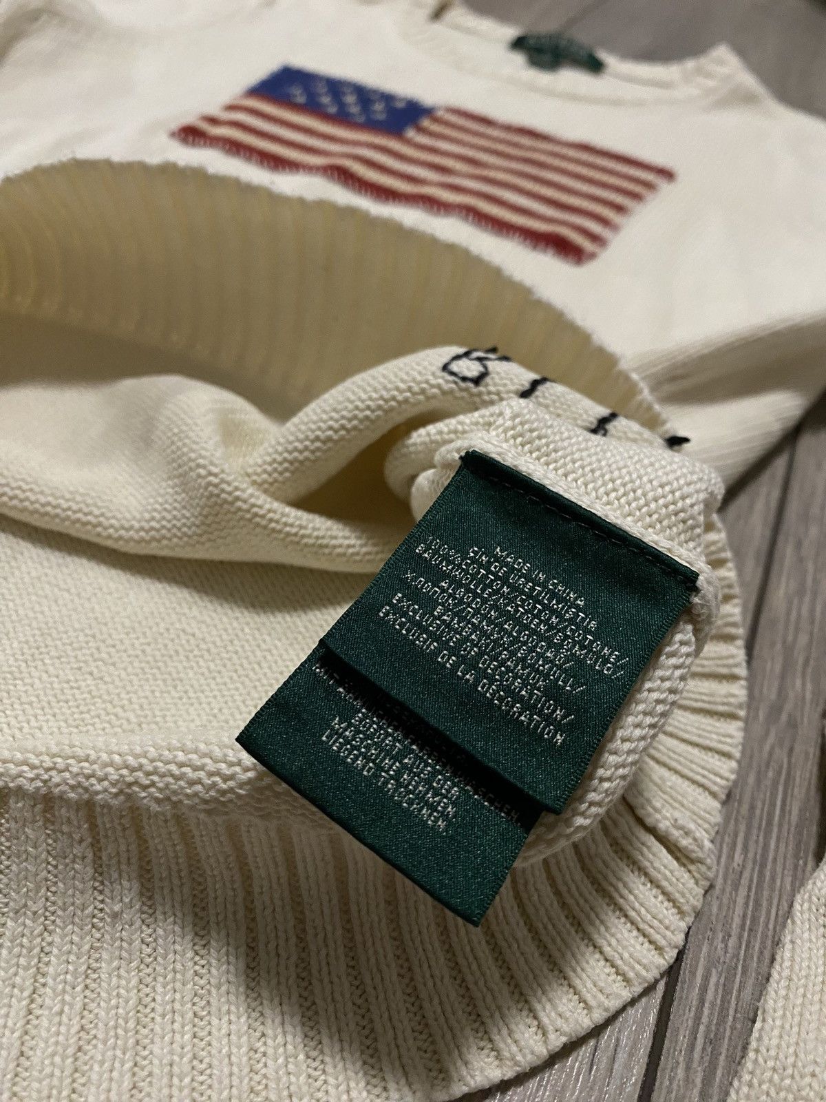 Polo Ralph Lauren Vintage Polo Ralph Lauren American Flag Sweater Big Logo Y2K Size M / US 6-8 / IT 42-44 - 4 Thumbnail