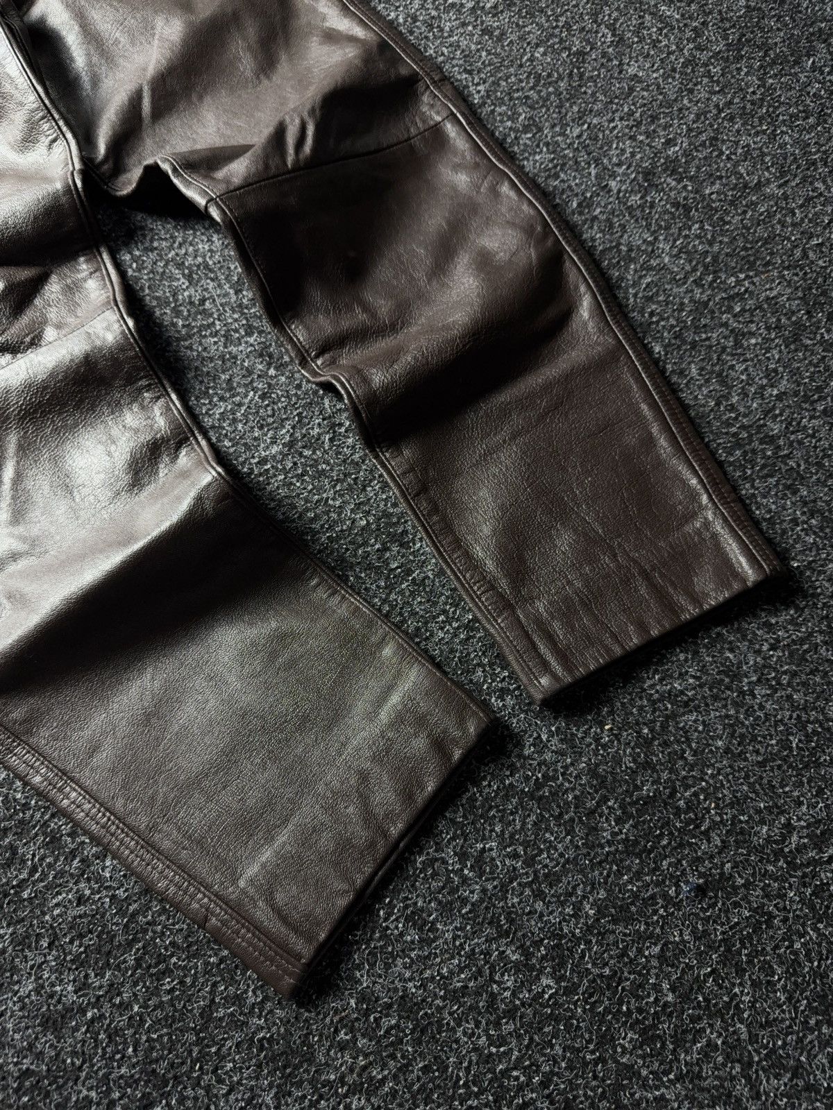 Leather Y2K Vintage Leather Pants Opium Style Alt Biker USA Rare Size US 33 - 4 Thumbnail