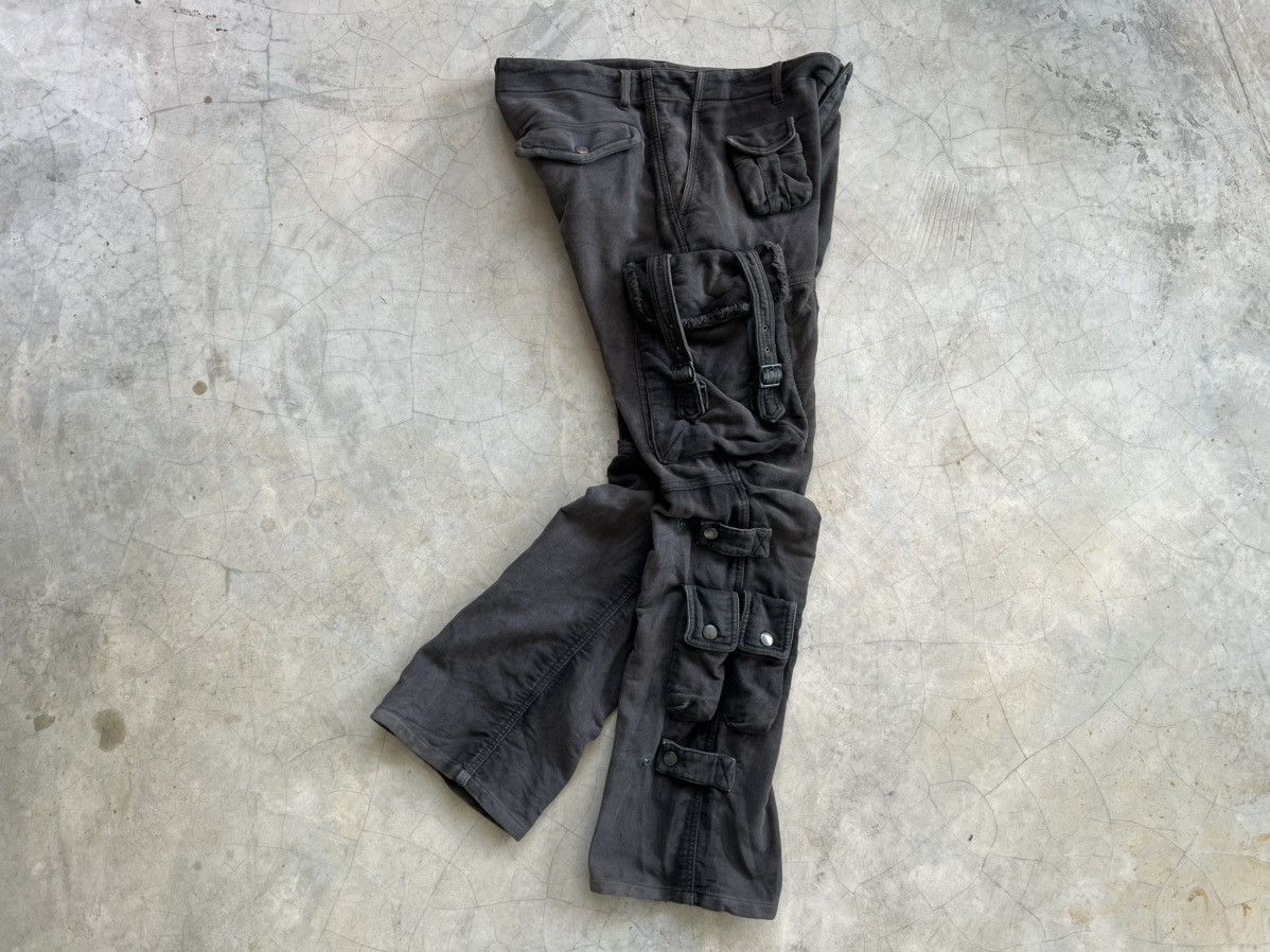 Tete Homme VINTAGE TETE HOMME Multi-Pocket Sun Faded Cargo Flare Pants Size US 32 / EU 48 - 4 Thumbnail