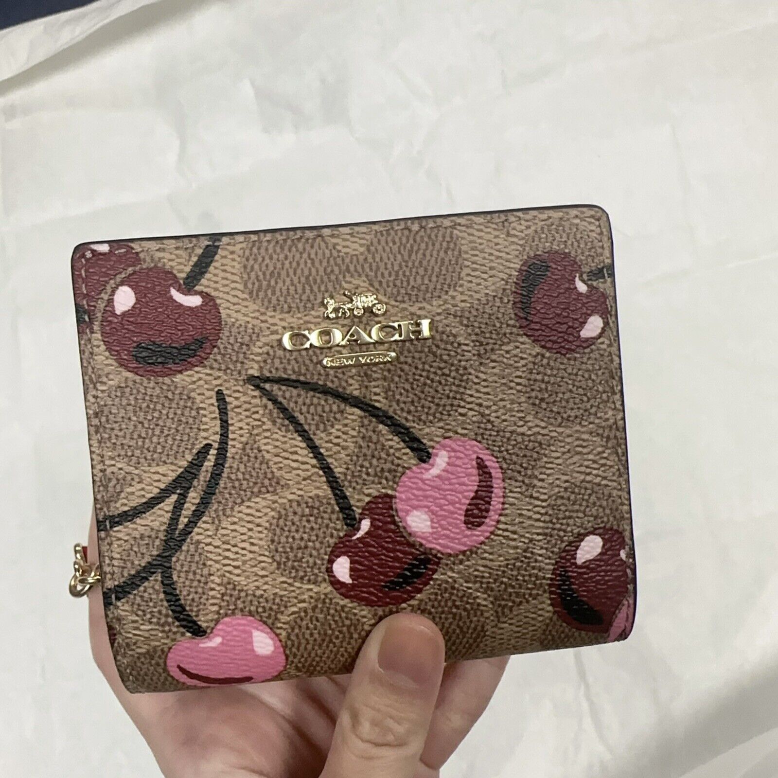 Coach NWT Coach Snap Wallet With Cherry Print CZ618 | Grailed