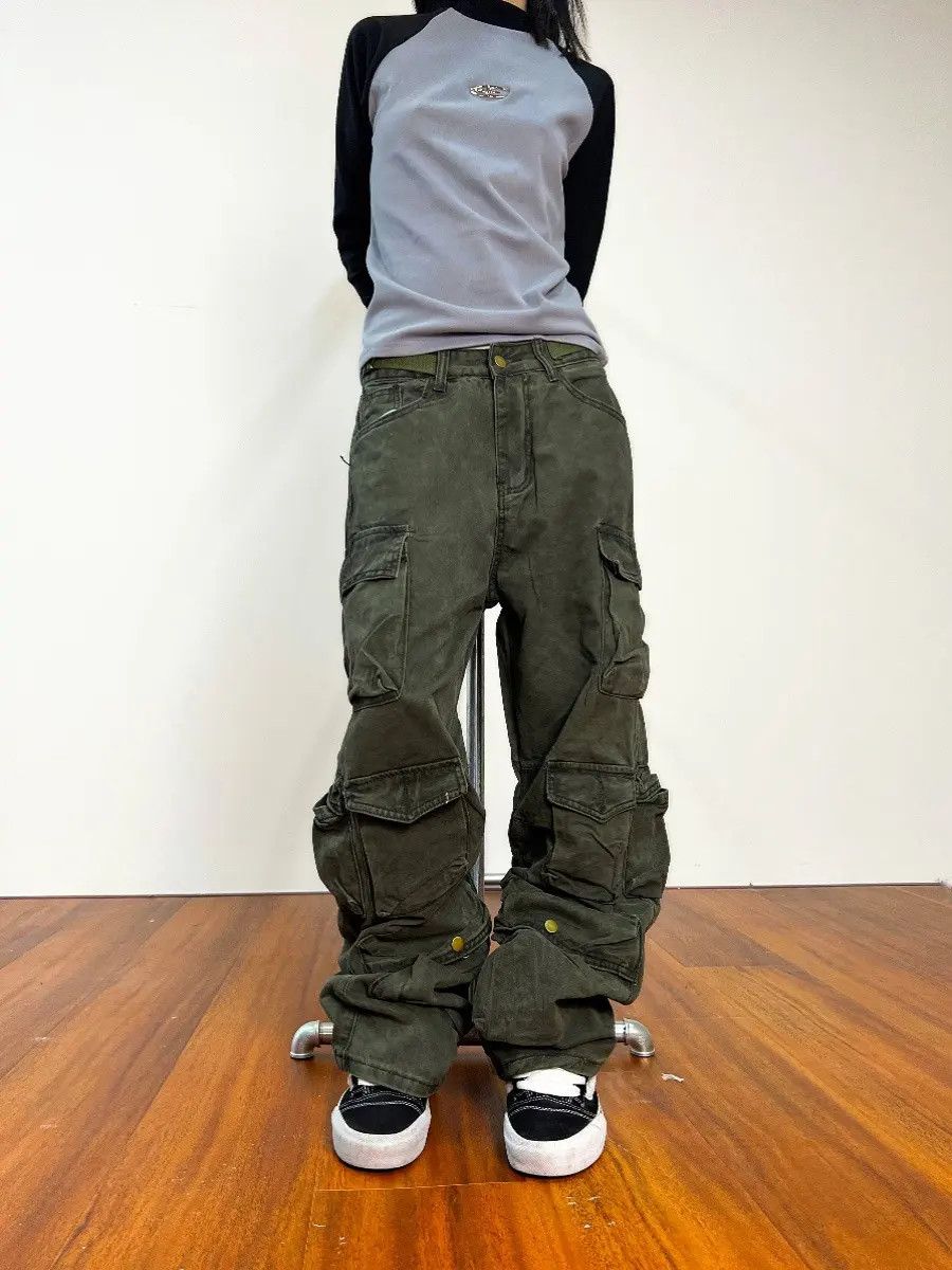 Japanese Brand × Jean Khaki Cargo Denim Jeans Size US 26 / EU 42 - 1 Thumbnail