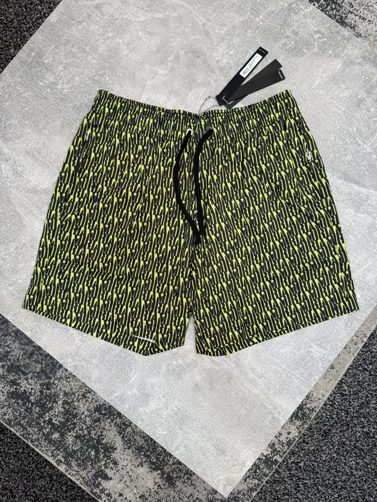 Amiri All Over Logo Swim Shorts Lime. BNWT. Size S. RRP £390 Size US 30 / EU 46 - 1 Thumbnail