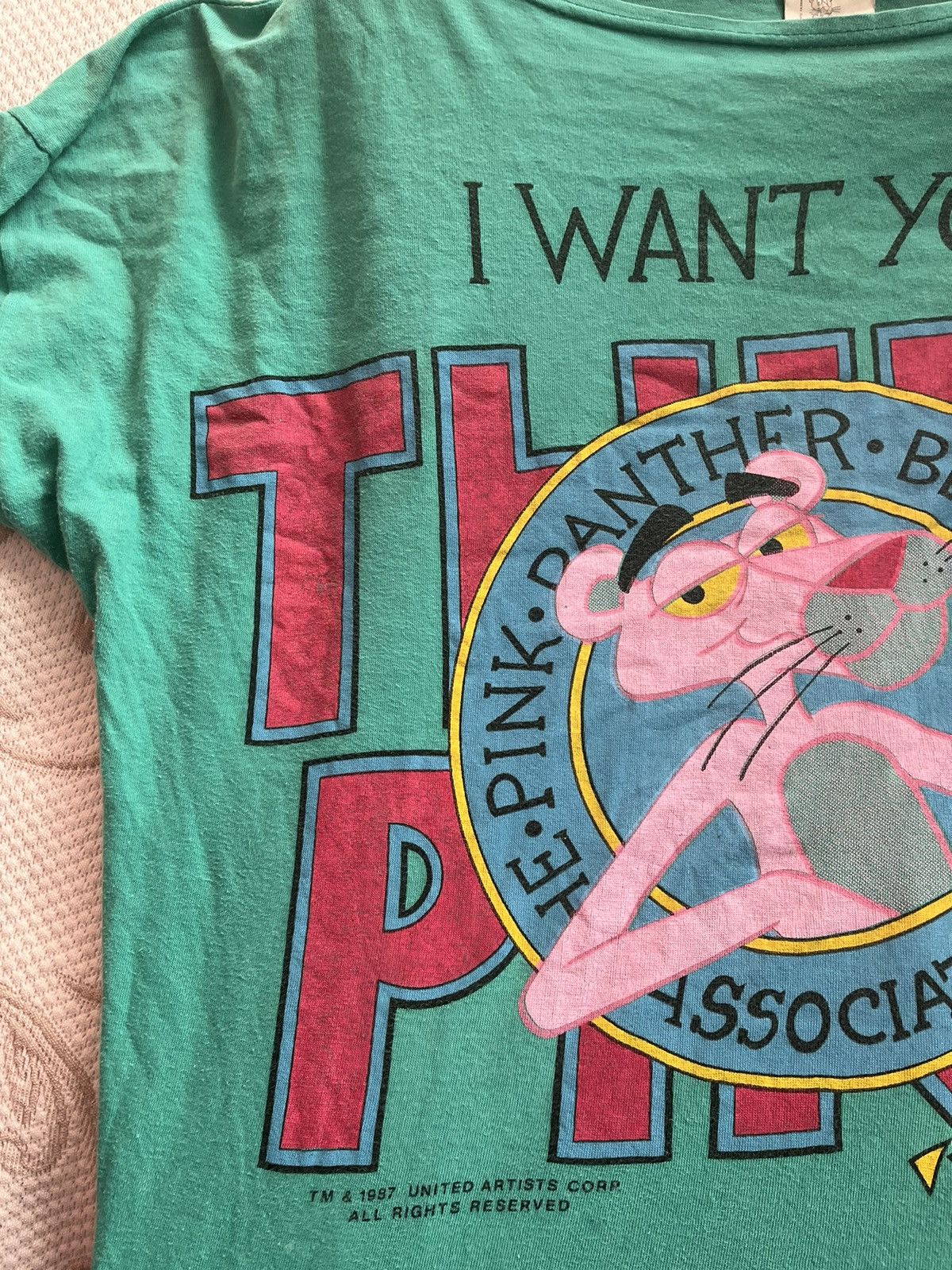 Vintage VINTAGE 1987 PINK PANTHER TSHIRT Size US L / EU 52-54 / 3 - 5 Thumbnail