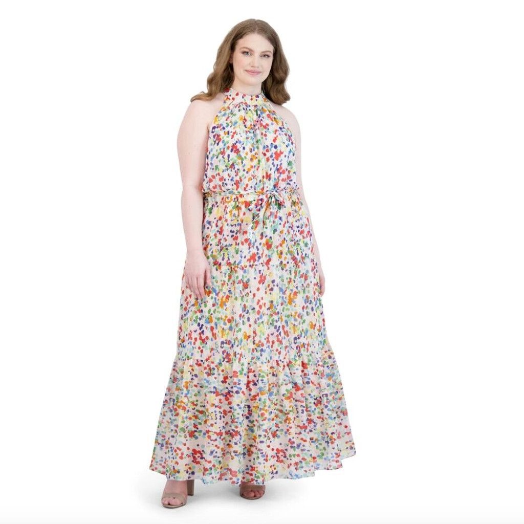 Other JULIA JORDAN MOCK NECK HALTER DRESS: Size 14W Size XL / US 12-14 / IT 48-50 - 4 Thumbnail