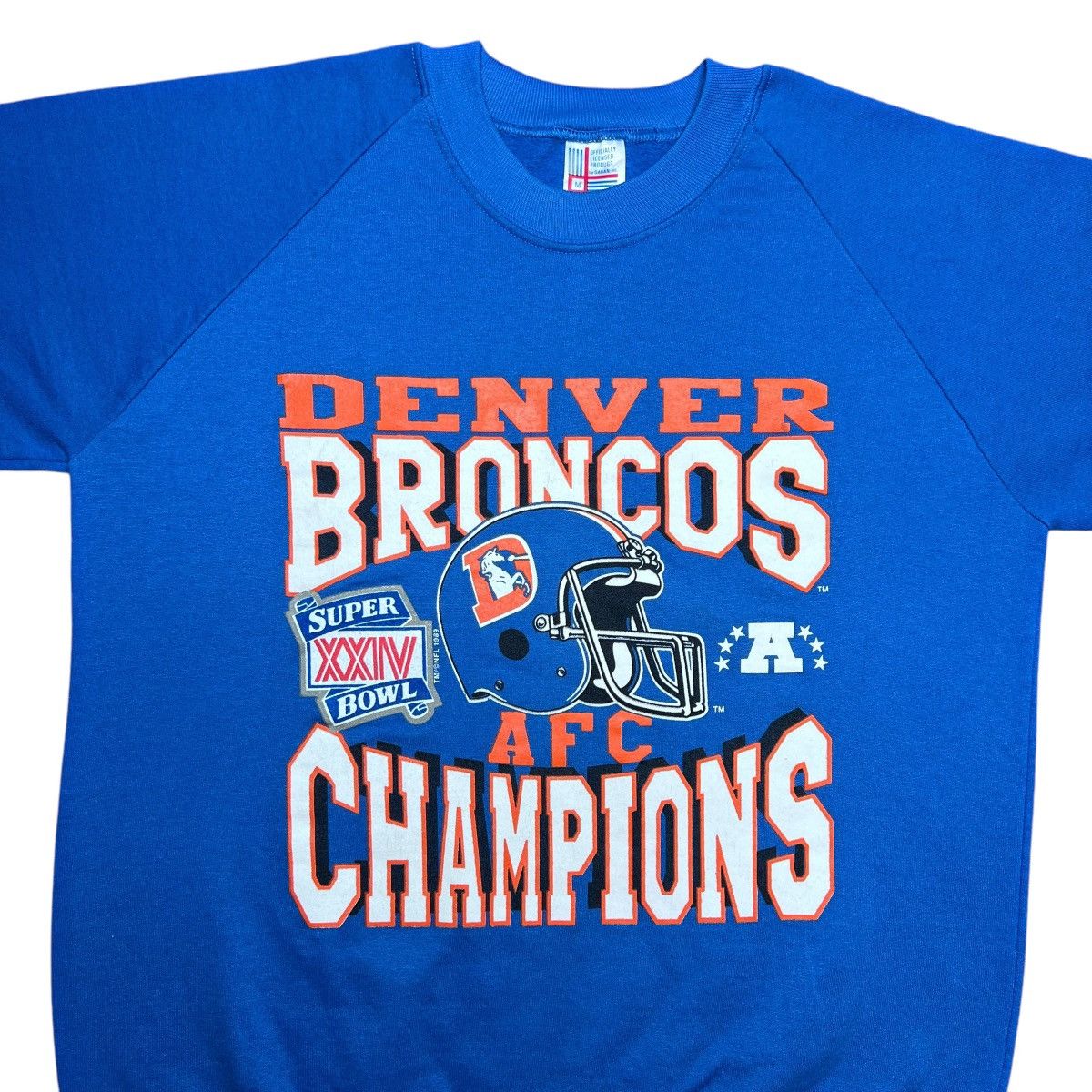 NFL × Vintage 1989 NFL Denver Broncos AFC Champions Pullover Sweatshirt Size US M / EU 48-50 / 2 - 8 Thumbnail