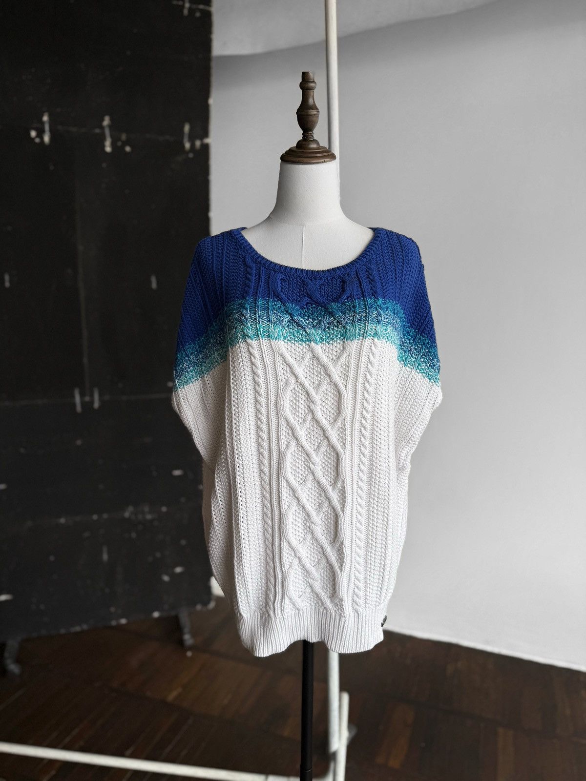 Designer × Desigual Desigual Womens Blue White Knitted Sweater Elegant Casual Size M / US 6-8 / IT 42-44 - 1 Thumbnail