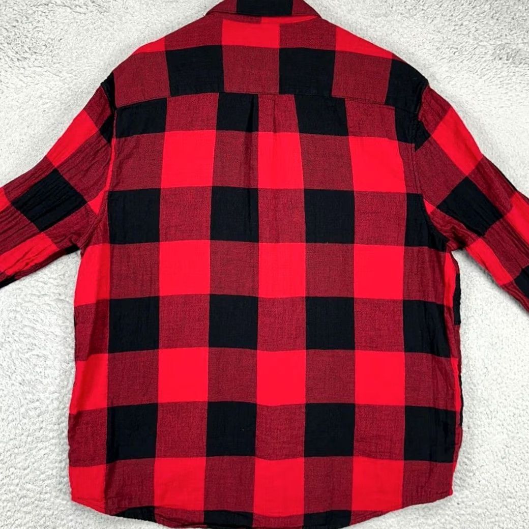 Lucky Brand Lucky Brand Shirt Mens XL Red Black Buffalo Check Button Up Pearl Snap Pocket Size US XL / EU 56 / 4 - 3 Thumbnail