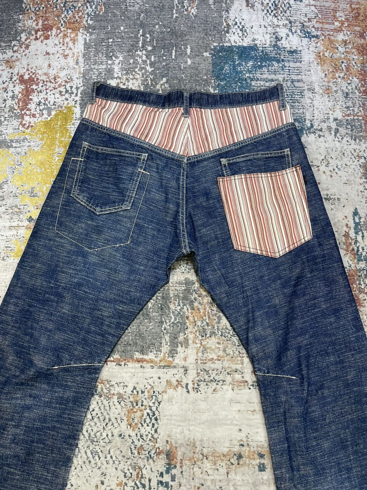 Japanese Brand Vintage Wild Khakis Patchwork Denim Jeans Size US 34 / EU 50 - 3 Thumbnail