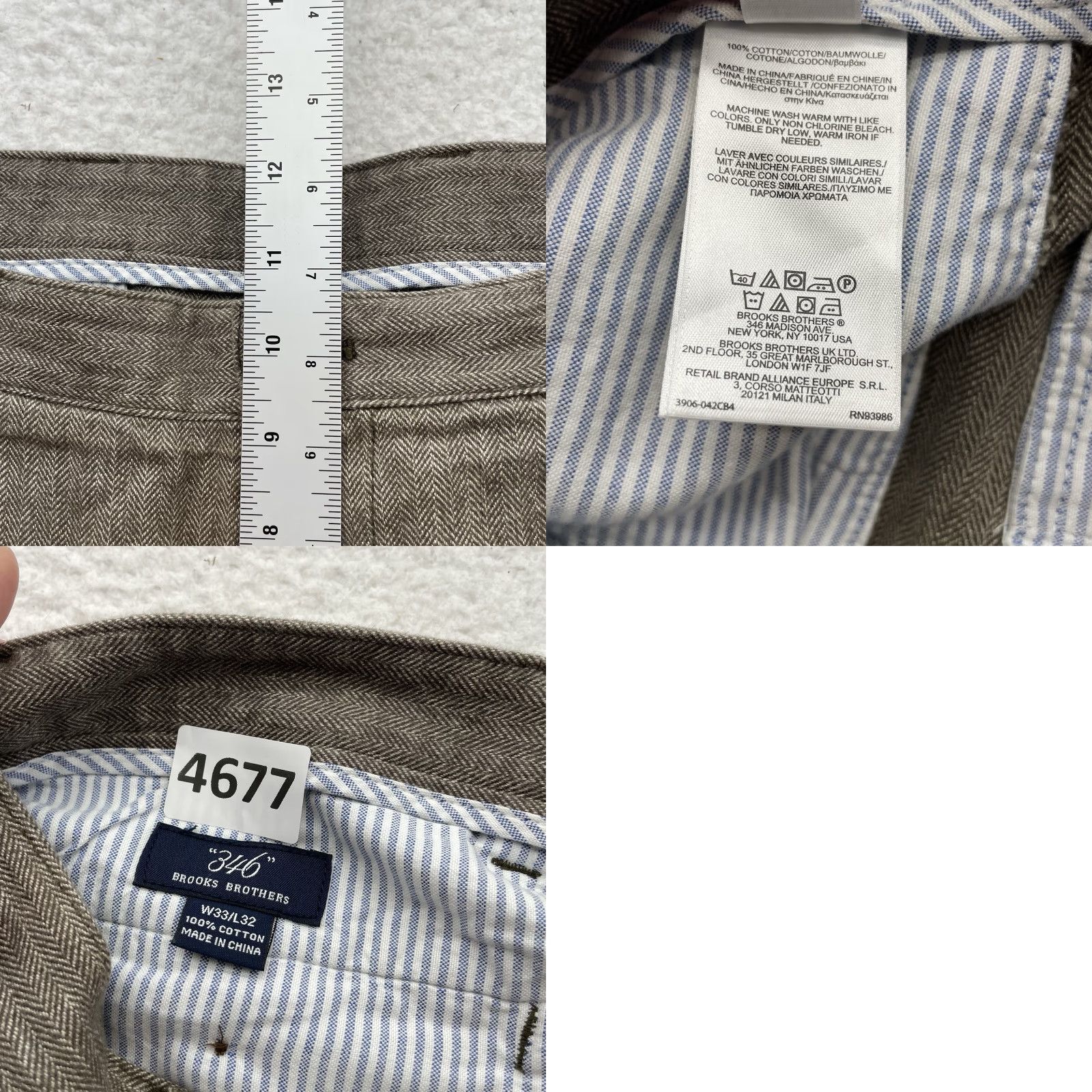 Brooks Brothers Brooks Brothers Pants Mens 34x26 Herringbone Brown Preppy Flat Front Regular Rise Casual Dress Pants Mens Size US 34 / EU 50 - 8 Thumbnail