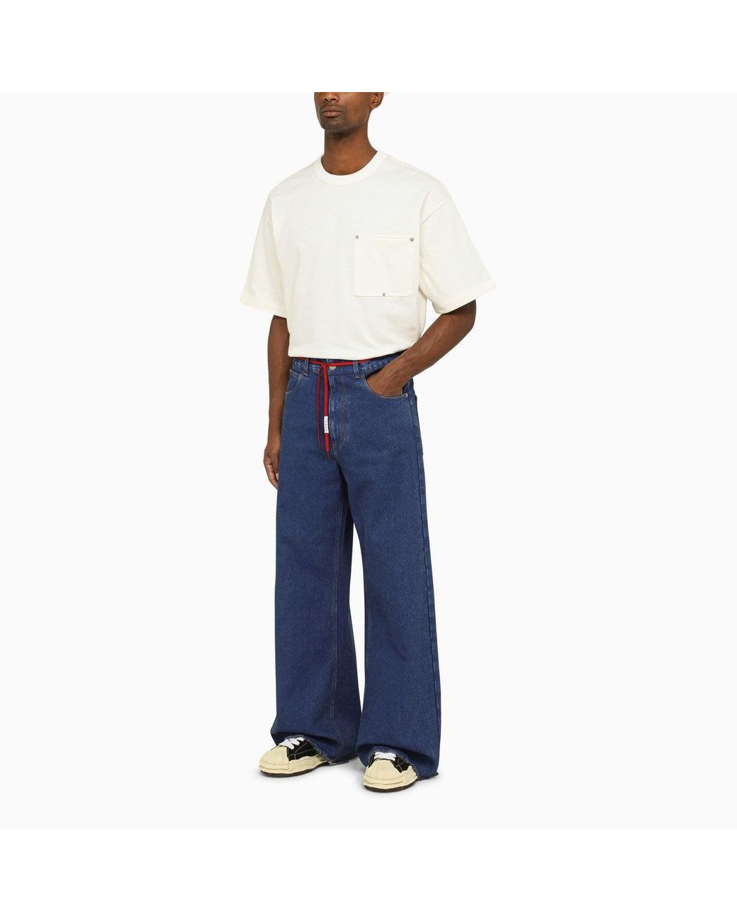 Marni MARNI Wide Leg Bleached Coated Denim Size 32 Size US 32 / EU 48 - 6 Thumbnail
