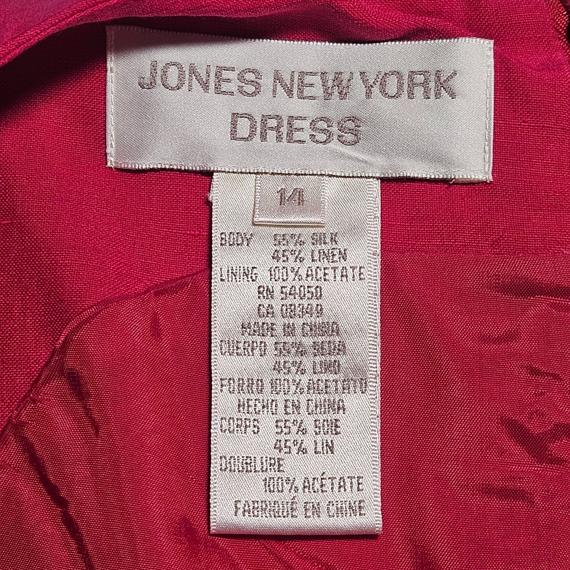 Jones New York Jones New York Womens Shift Dress Red Silk-Linen 14 – quiet Size XL / US 12-14 / IT 48-50 - 4 Thumbnail