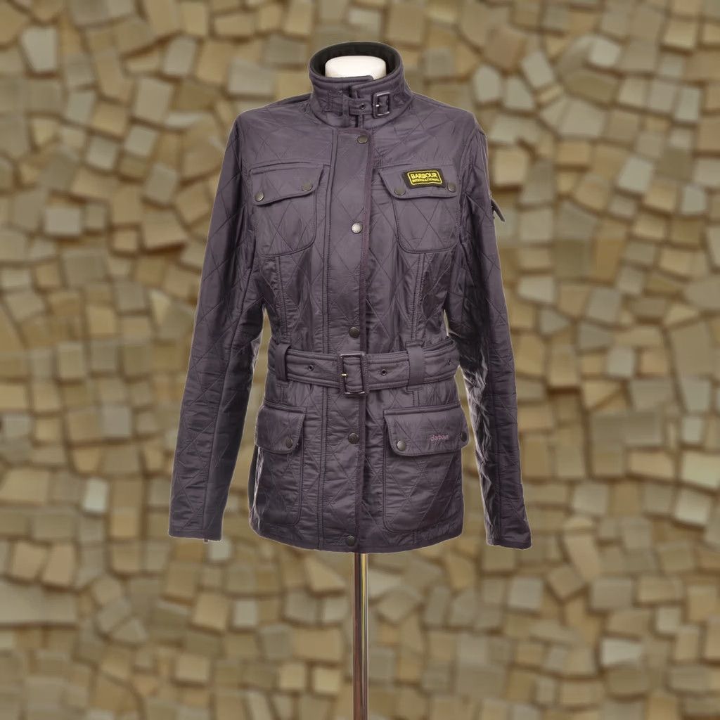 Barbour Barbour International Purple Quilted Belted Jacket Size UK 12 Womens Size XL / US 12-14 / IT 48-50 - 1 Thumbnail