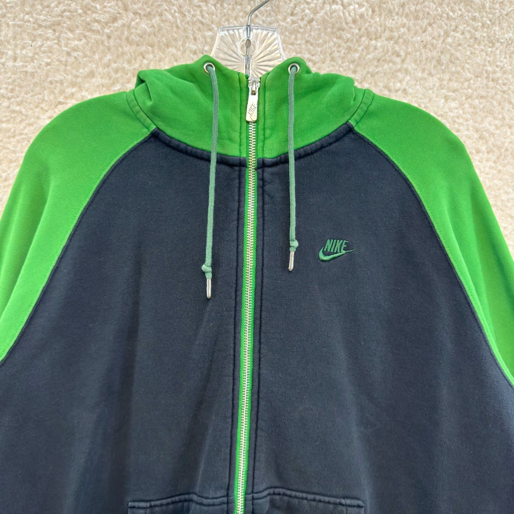Nike Y2K Vintage Nike Hoodie Sweatshirt Sweater Jacket L Large Green Black Skater Mens Size US L / EU 52-54 / 3 - 3 Thumbnail