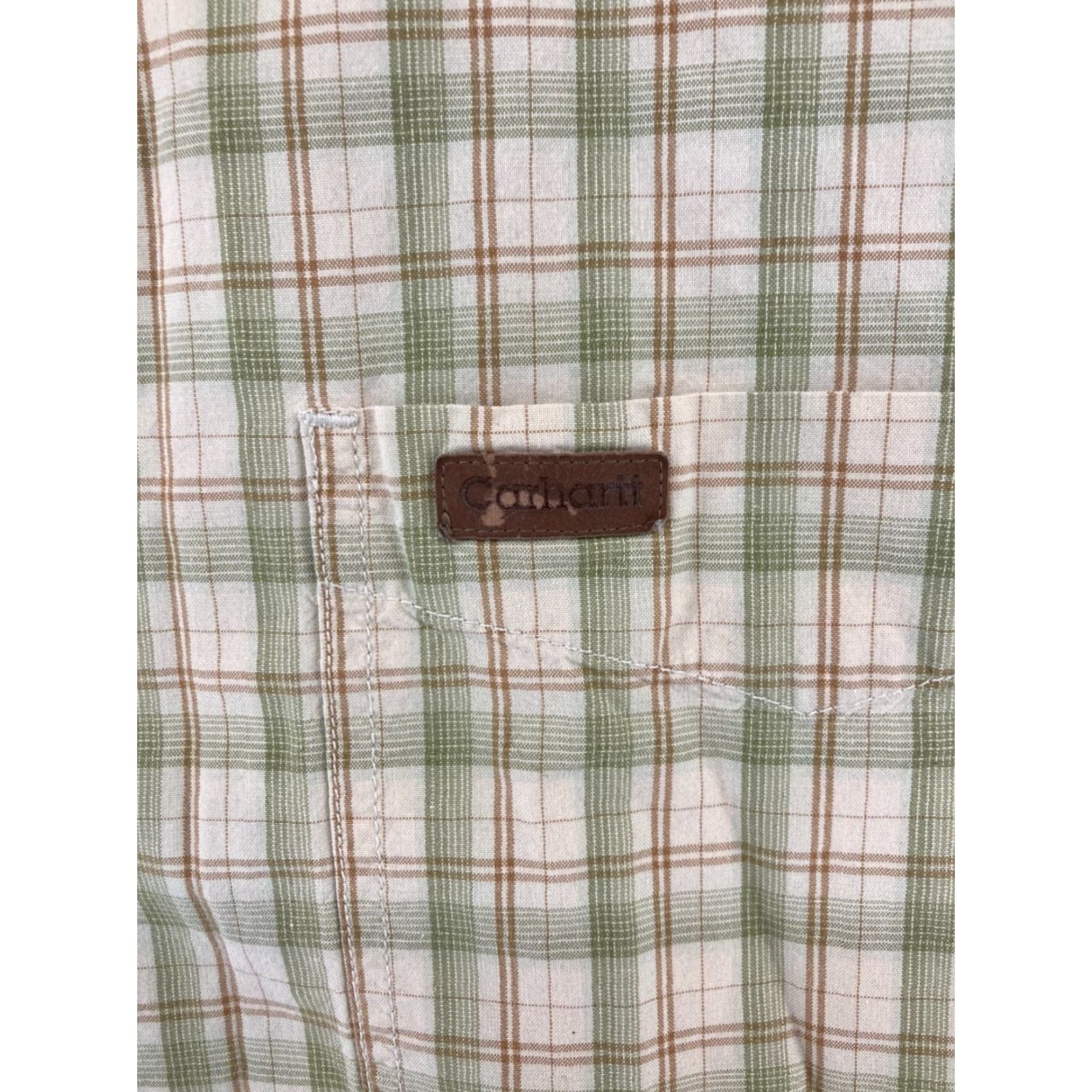 Carhartt Carhartt Shirt Men Large Green Plaid Short Sleeve Button-Up Pocketed Casual Workwear Cotton Size US L / EU 52-54 / 3 - 4 Thumbnail