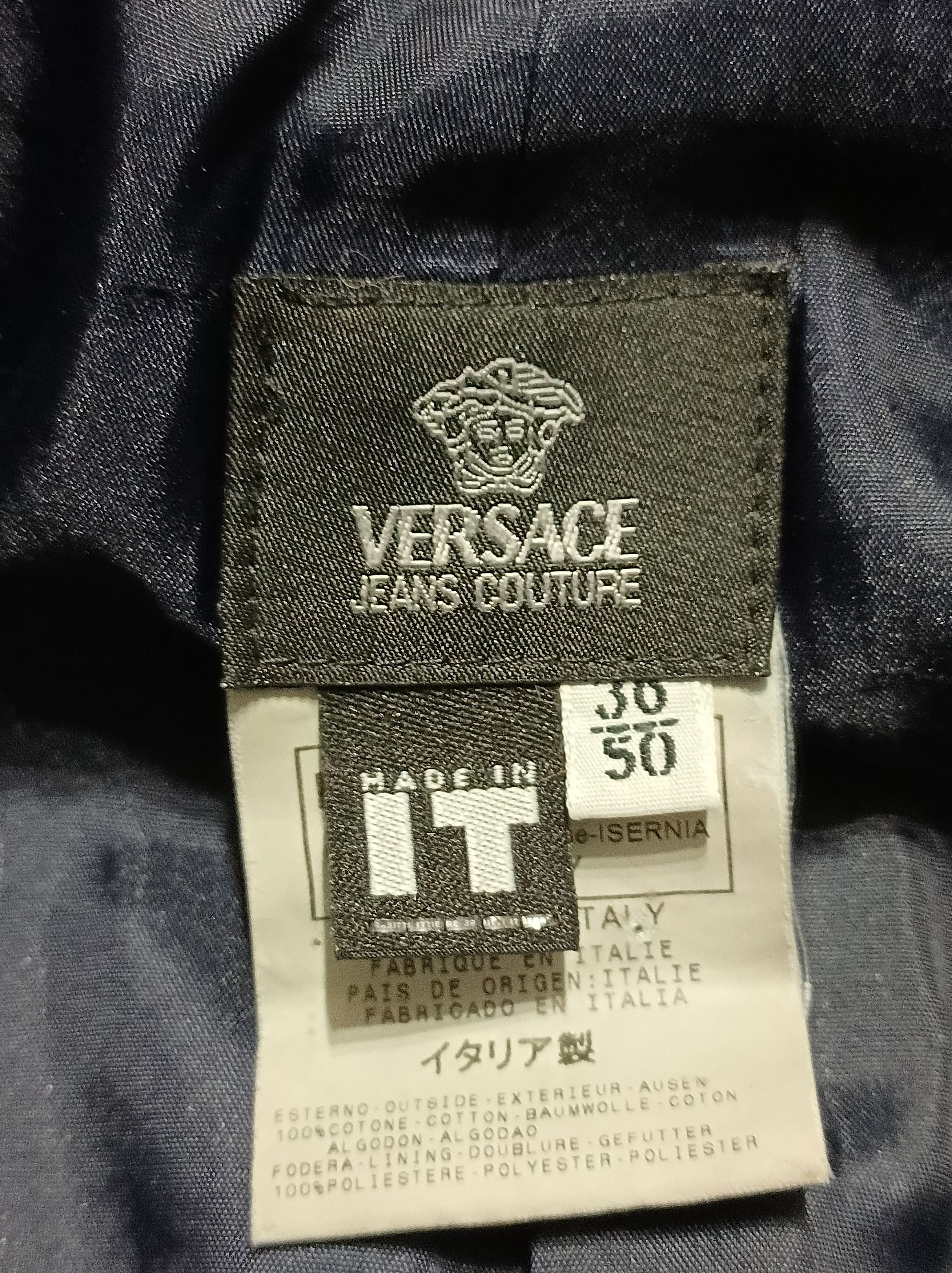 Versace × Versace Jeans Couture Versus Jeans Couture Dark Blue Mens Cotton Jacket Size EU 50 Size US M / EU 48-50 / 2 - 12 Thumbnail