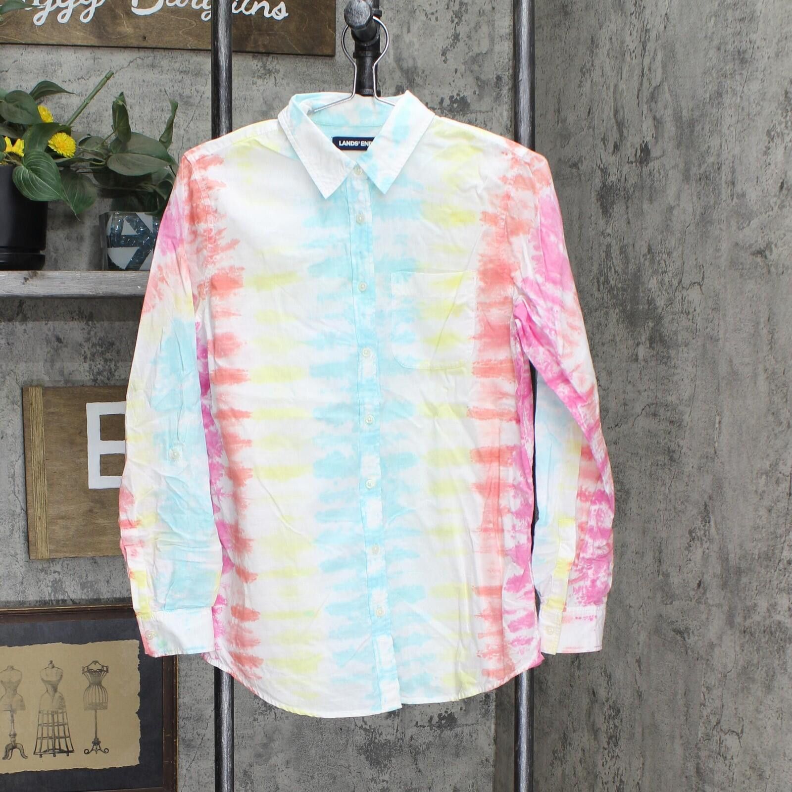 Lands' End Lands' End Dye Button Up Top 516840-sample Xs Multi Tie Dye Size XS / US 0-2 / IT 36-38 - 1 Thumbnail