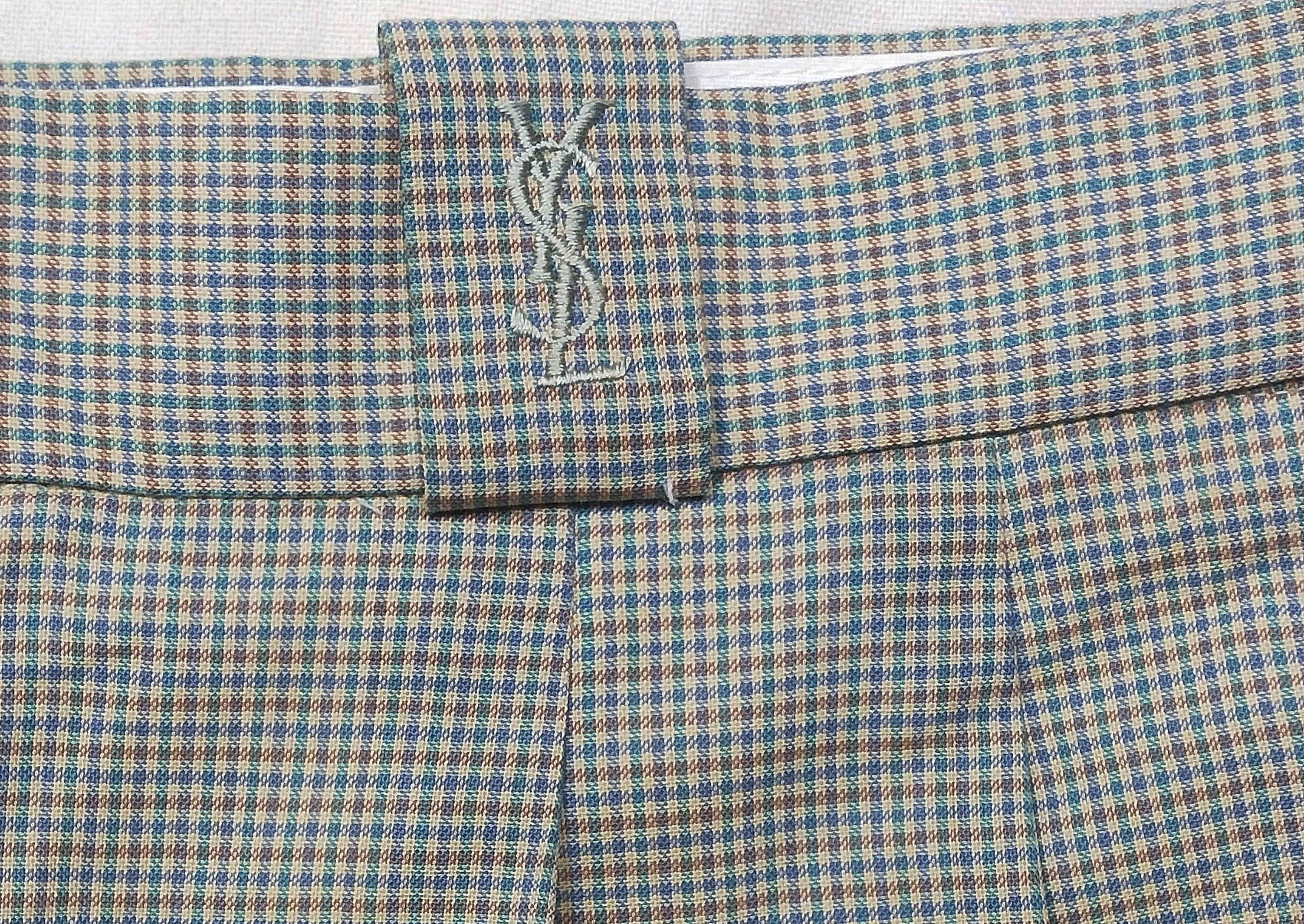 Yves Saint Laurent YSL Yves Saint Laurent Pour Homme Vintage Tartan Pants Size US 30 / EU 46 - 3 Thumbnail