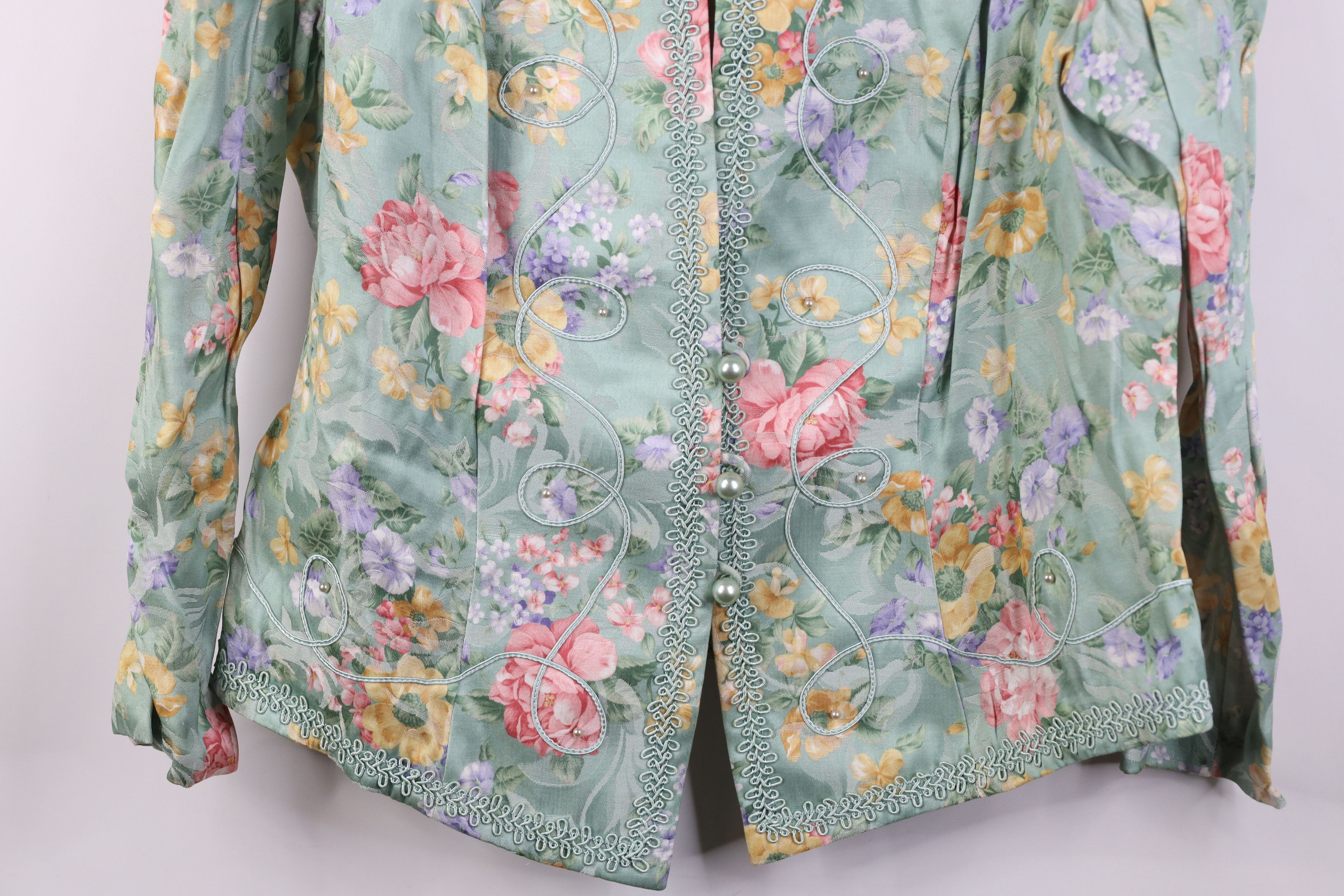 Vintage Vintage 90s Streetwear Floral Evening Blazer Jacket USA Size XXL / US 16-18 / IT 52-54 - 3 Thumbnail