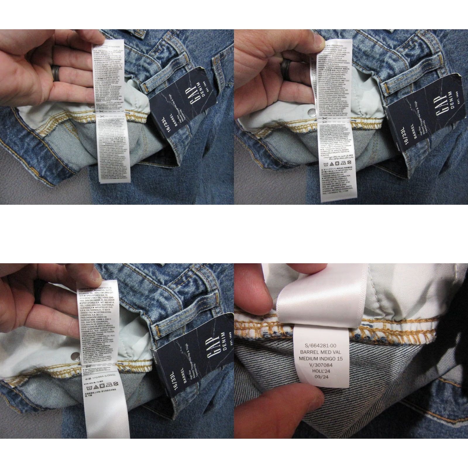 Gap Gap Jeans Womens 16/33 L Blue Denim Cotton Barrel Relaxed High Rise Tapered Leg Size 38" / US 16 / IT 52 - 9 Thumbnail
