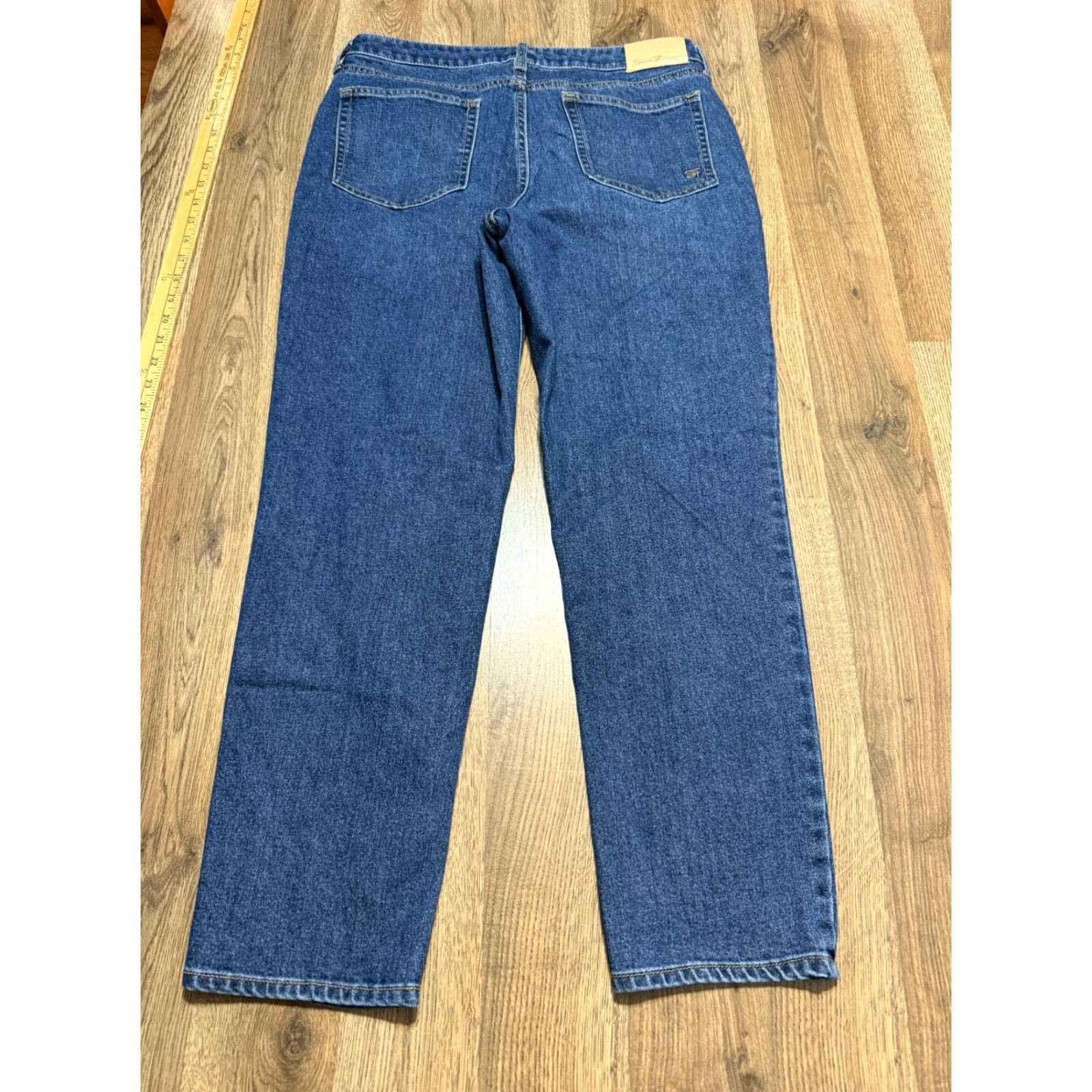 Vintage Seven 7 Jeans Women's Size 10 Blue Denim Slim Straight Leg High Rise Medium Wash Jeans Size 32" / US 10 / IT 46 - 2 Thumbnail