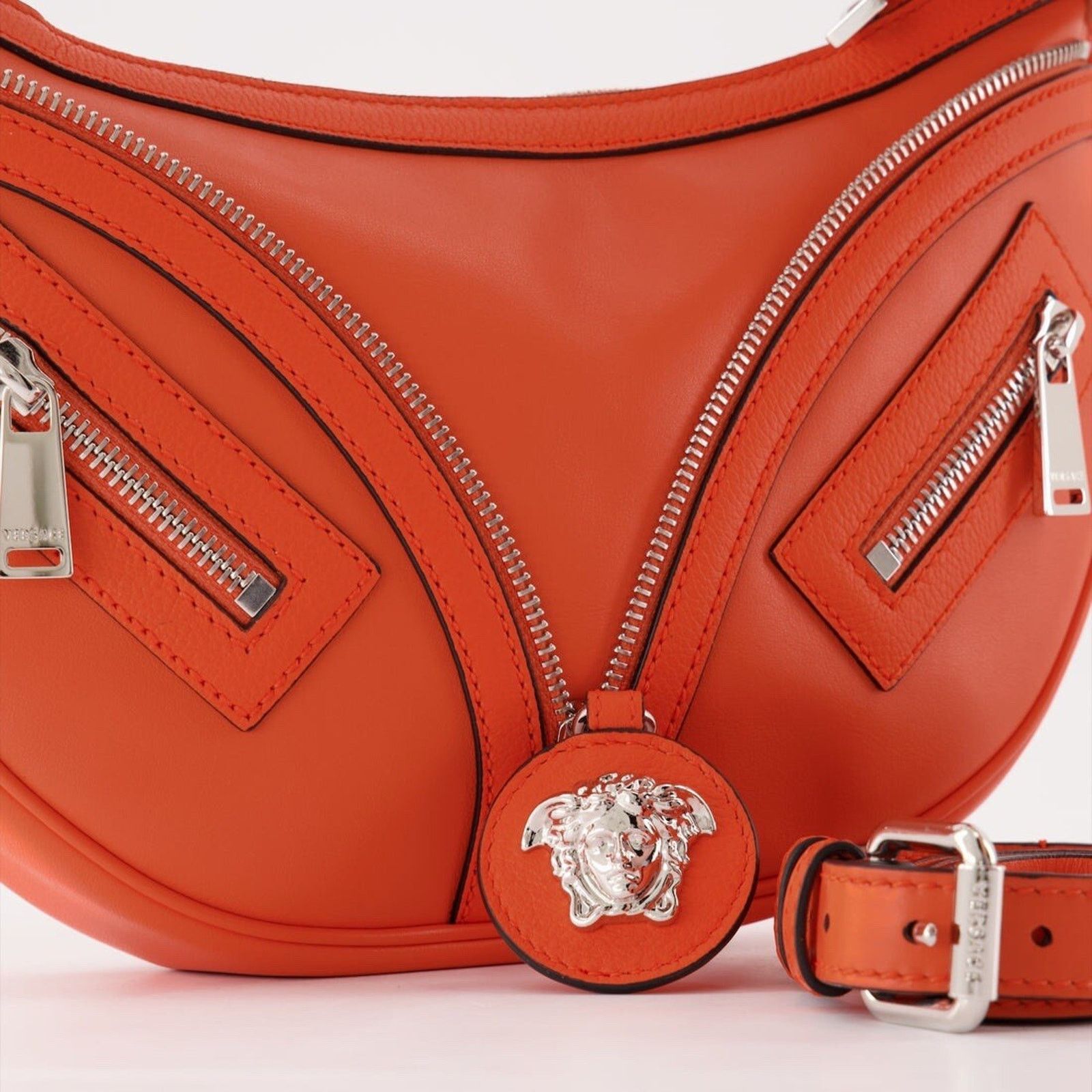 Versace Versace Medusa Leather Small Orange Hobo Bag 1007680 Size ONE SIZE - 2 Thumbnail