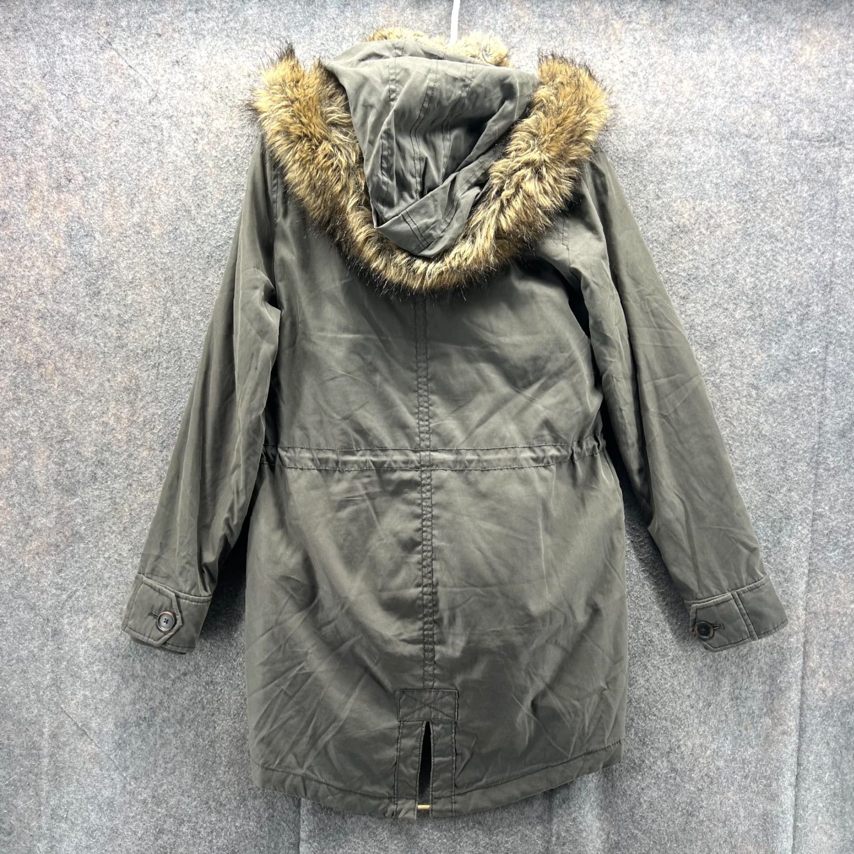 Abercrombie & Fitch Abercrombie & Fitch Parka Jacket Womens Small Green Olive Hooded Lined Vintage Size S / US 4 / IT 40 - 2 Thumbnail