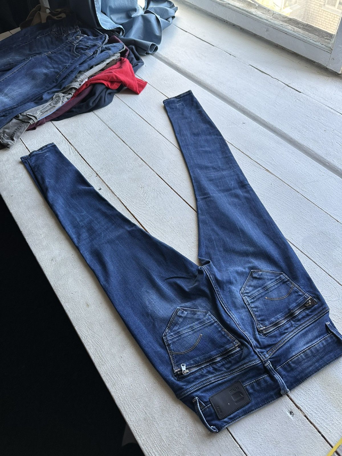 G-Star VNTG🚨G STAR RAW Jeans AVANT GARDE Washed Denim y2k Size 23" - 7 Thumbnail