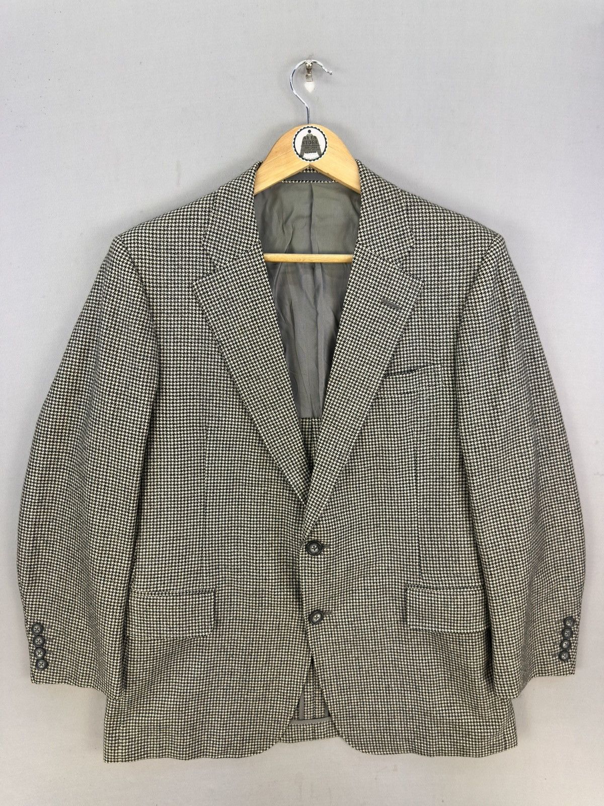 Burberry Vintage 90’s Burberrys Houndstooth Coat Jacket Size US L / EU 52-54 / 3 - 1 Thumbnail