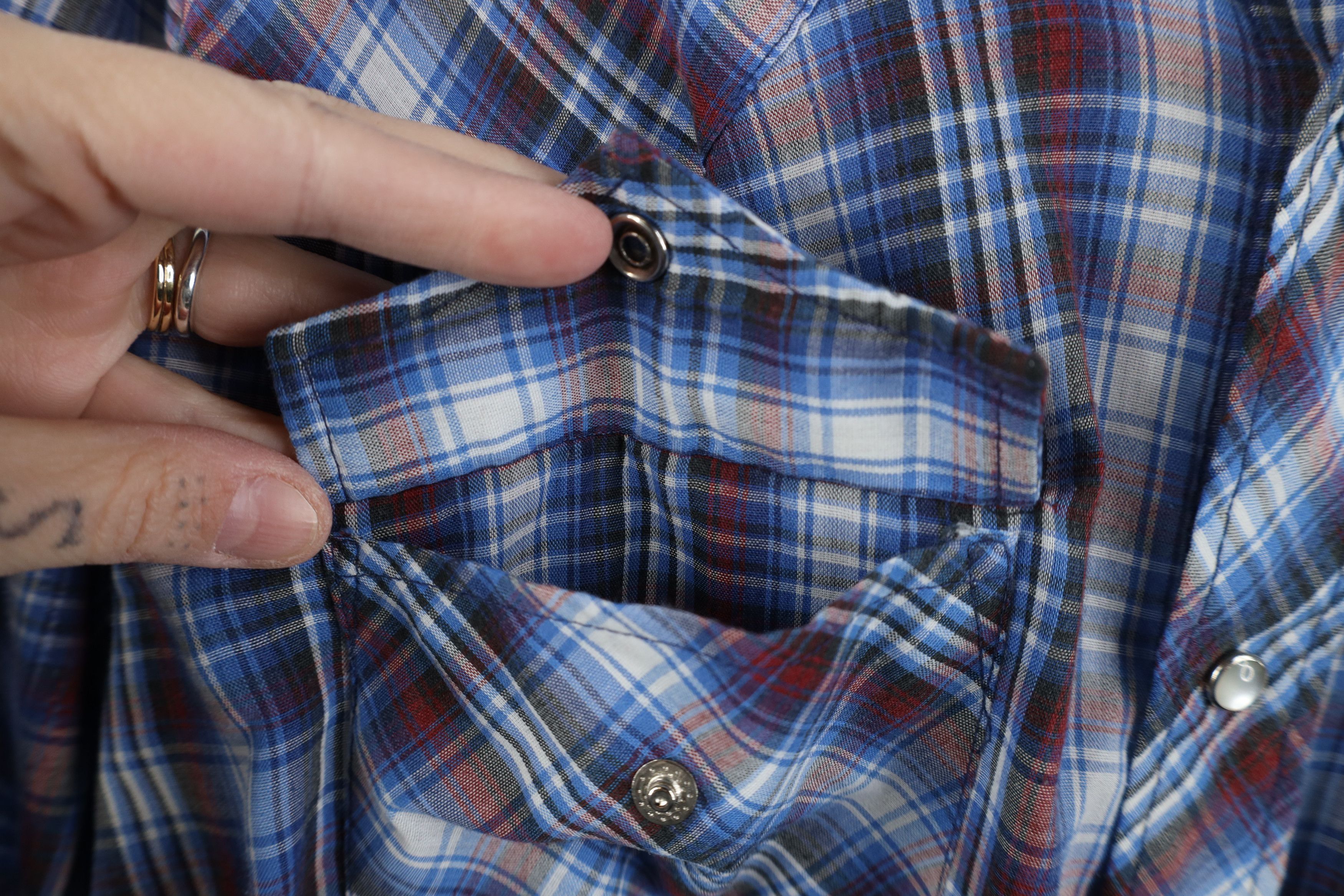 Vintage Vintage 70s Streetwear Western Snap Button Shirt Plaid Size US L / EU 52-54 / 3 - 6 Thumbnail
