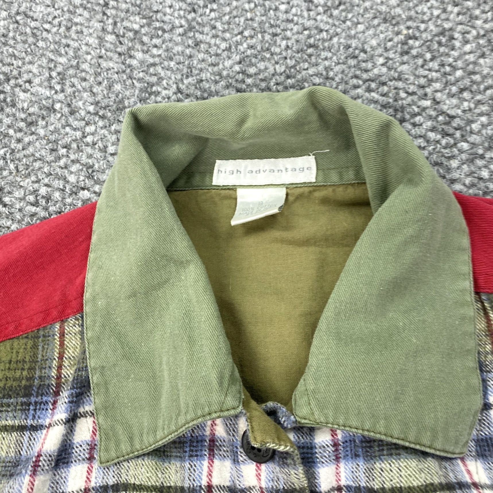 Vintage HIGH ADVANTAGE Vintage Military Jacket Womens 18 Green Plaid Flannel Outdoor Fall Spring Size XXL / US 16-18 / IT 52-54 - 2 Thumbnail