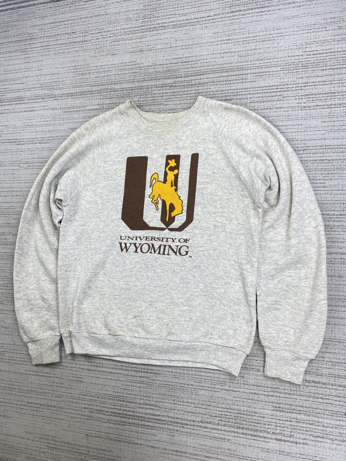Jerzees × Vintage Vintage 90s University Of Wyoming Sweatshirt Size US M / EU 48-50 / 2 - 4 Thumbnail