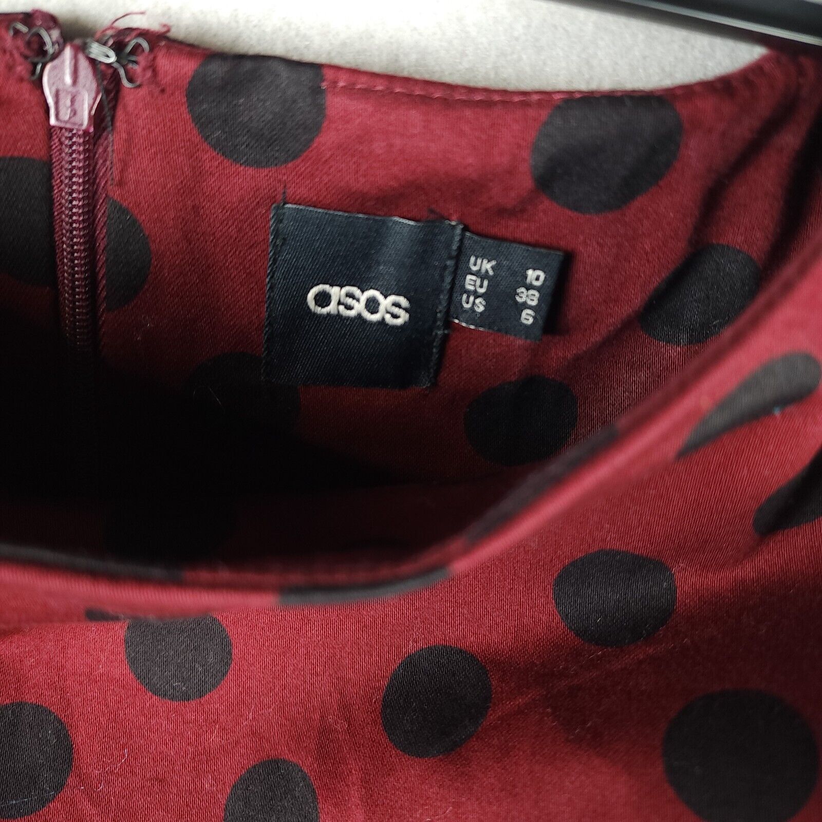 Asos ASOS Red & Black Dot Short Sleeve MIDI Dress Size 6 - Cotton Size M / US 6-8 / IT 42-44 - 12 Thumbnail