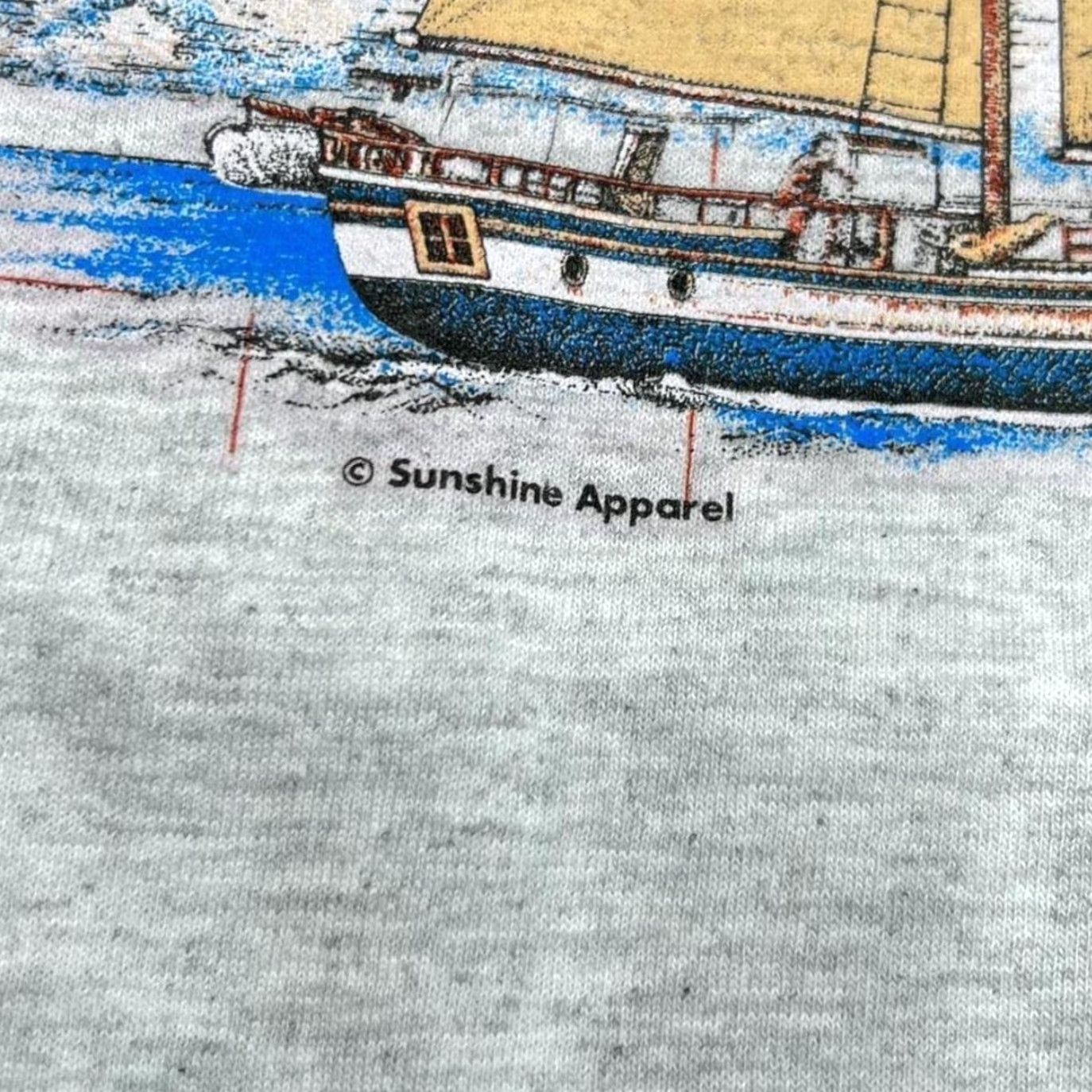 Vintage VINTAGE Lexington Florida Nautical Map Souvenir Graphic Grey T-Shirt Large Size US L / EU 52-54 / 3 - 4 Thumbnail