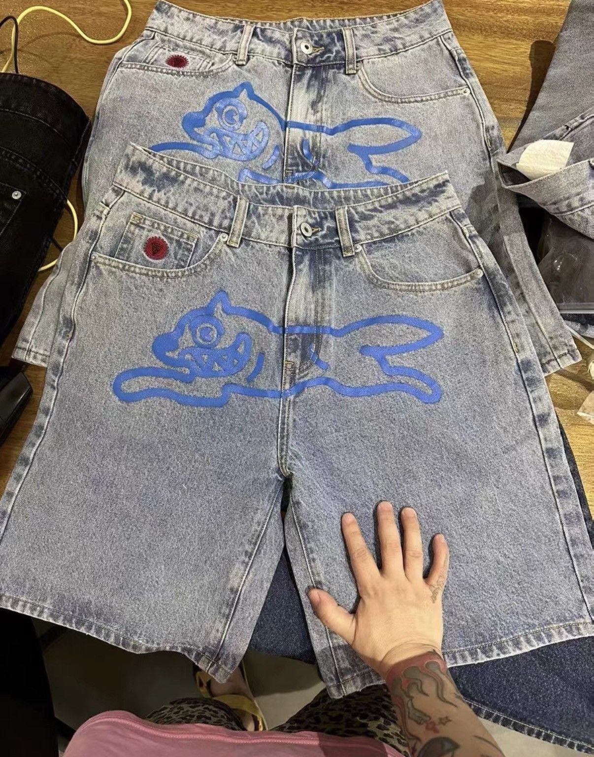 Billionaire Boys Club BBC ICECREAM Three-Color Flying Dog Denim Shorts Size US 34 / EU 50 - 4 Thumbnail