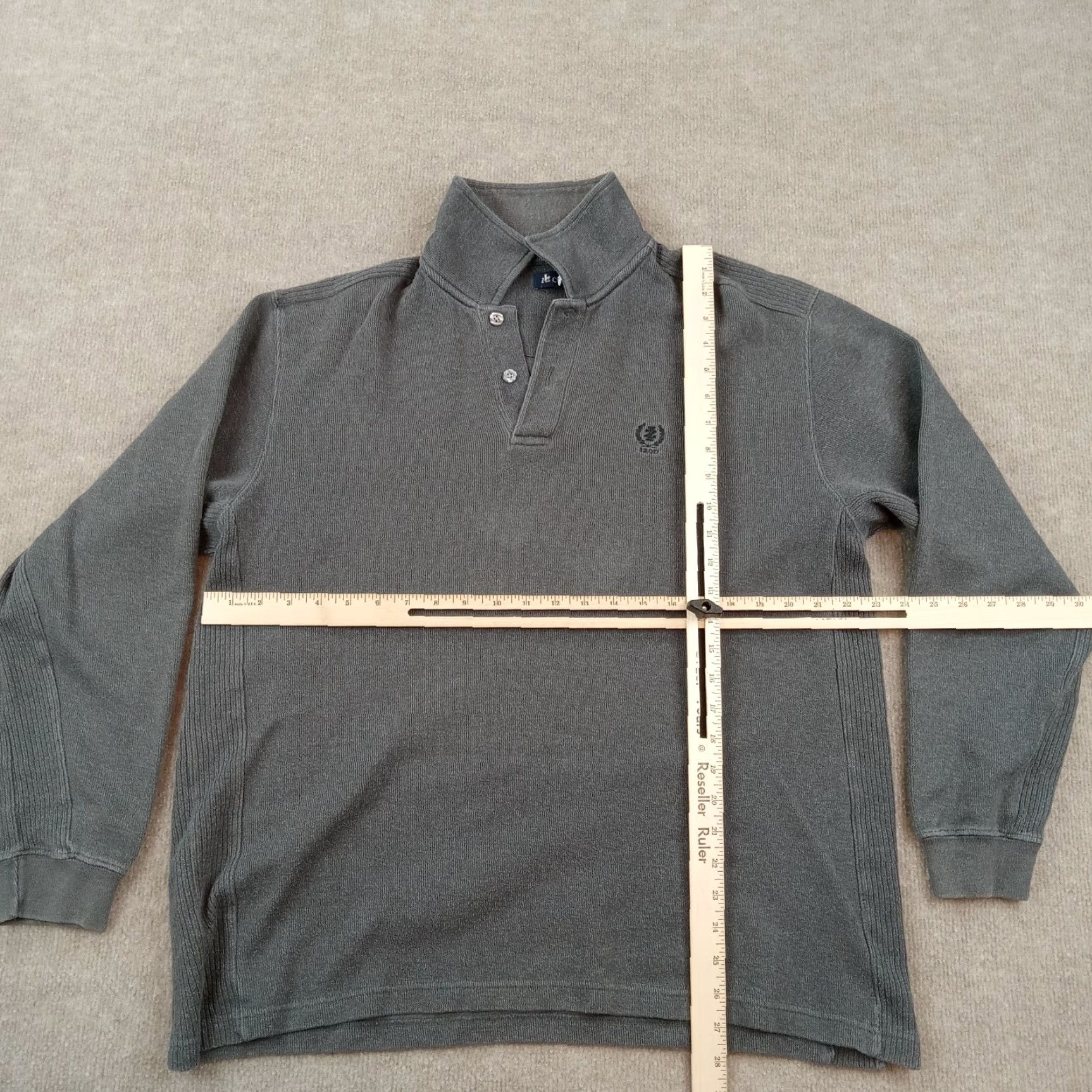 Izod IZOD Mens Large Gray Long Sleeve Pullover Sweater Golf Collared Logo Cotton Blend Size US L / EU 52-54 / 3 - 2 Thumbnail