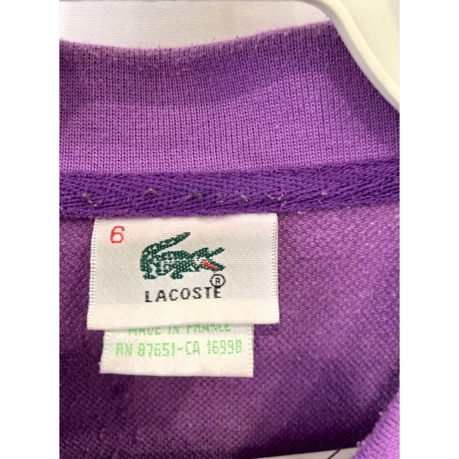 Lacoste VINTAGE Lacoste Polo Shirt Made in France Purple XL / Large Men Size 6, Classic Fit, Short Sleeve Size US XL / EU 56 / 4 - 3 Thumbnail