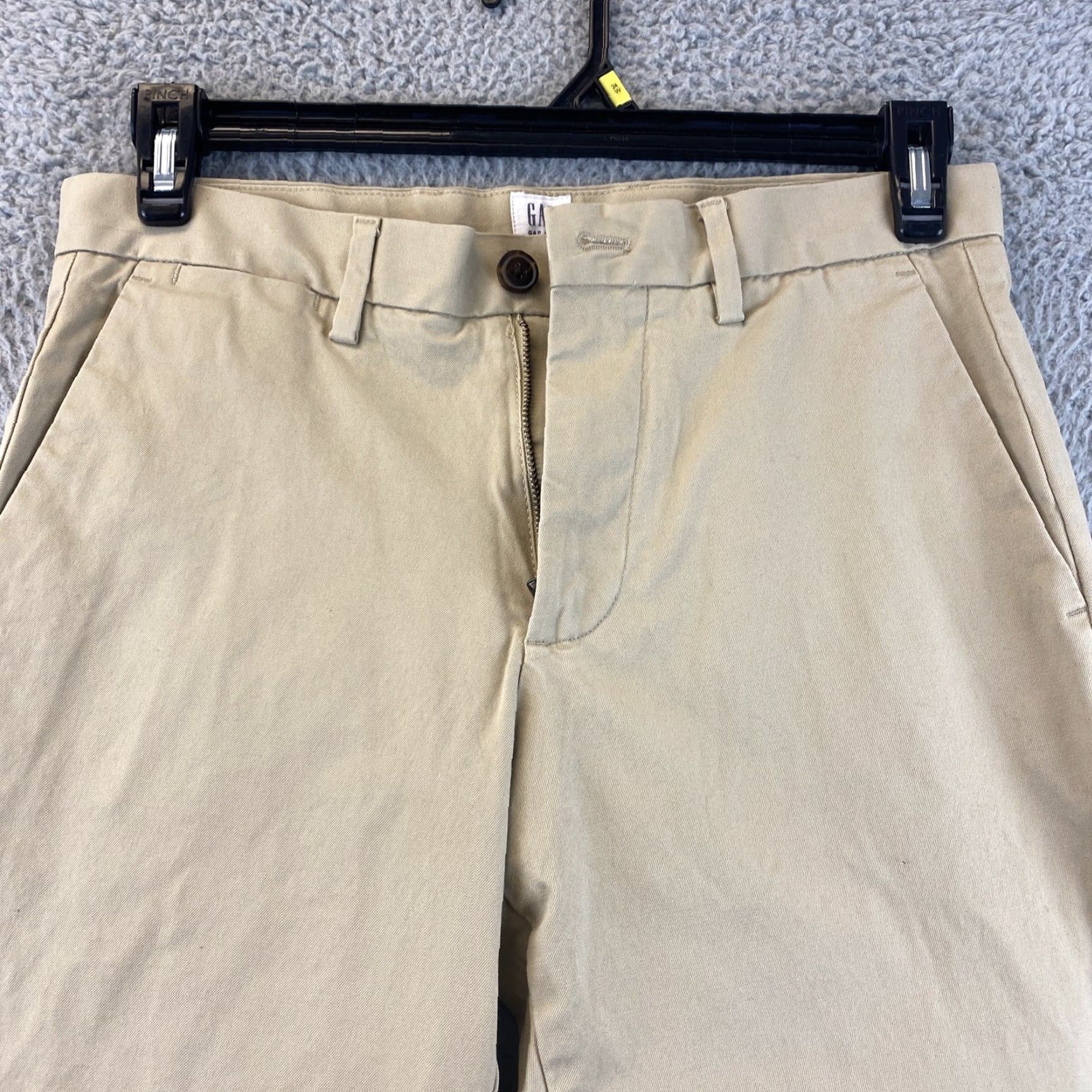 Gap VINTAGE Gap Mens Chino Pants - Flat Front Slim Fit Casual Cotton Blend Size 30x32 Beige Size US 30 / EU 46 - 3 Thumbnail