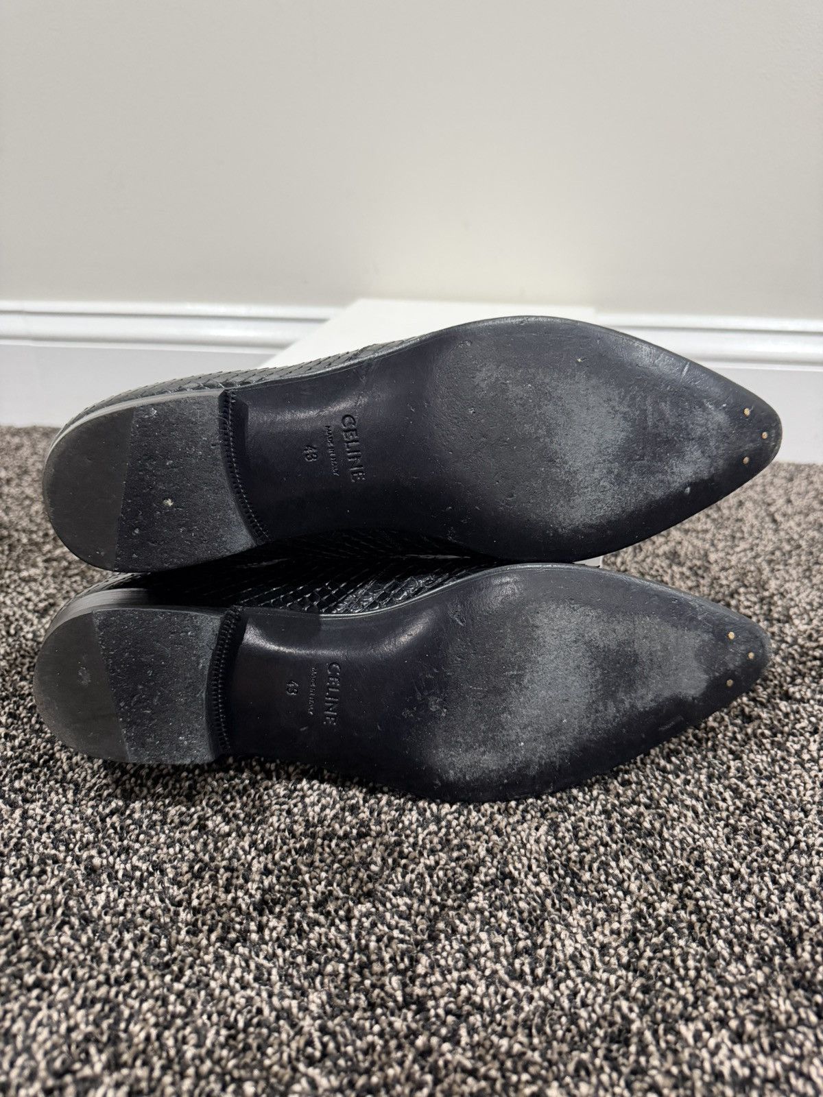 Celine × Hedi Slimane Celine x Hedi SS19 Python Jacno Slipper Shoes 30 Metal Toe Size US 10 / EU 43 - 11 Thumbnail