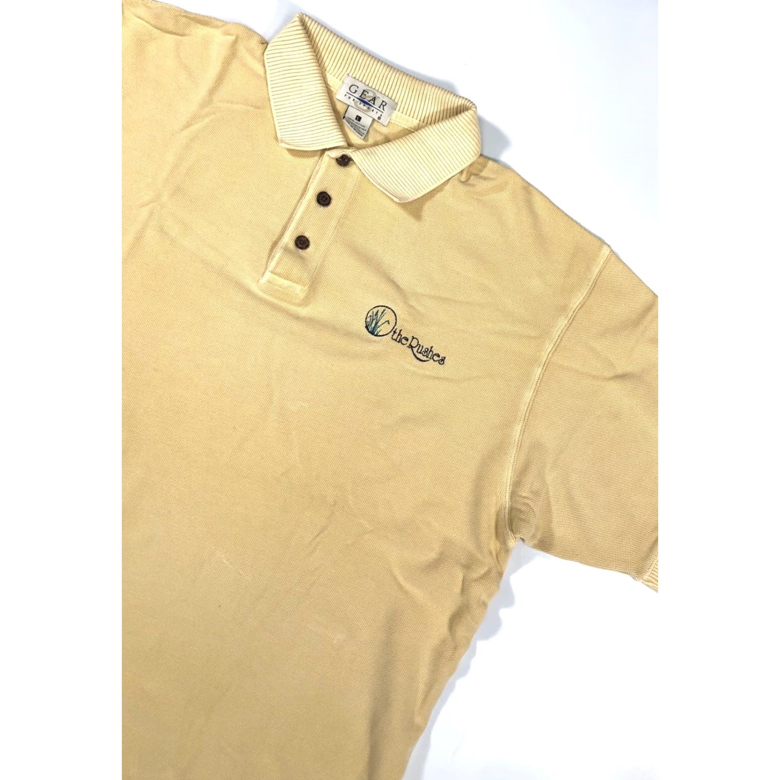 Vintage VINTAGE 90s The Rushes Baileys Harbor WI Polo Shirt Top L Large Gear Sports Men Beige Shirt 90s Sports Polo Size US L / EU 52-54 / 3 - 2 Thumbnail