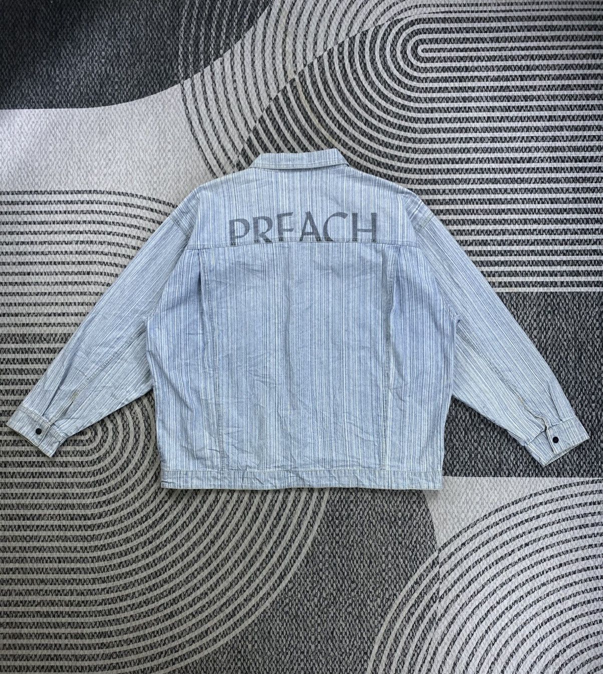 Preach Vtg Preach Striped Fullbutton Denim Jacket Size US XXL / EU 58 / 5 - 2 Thumbnail