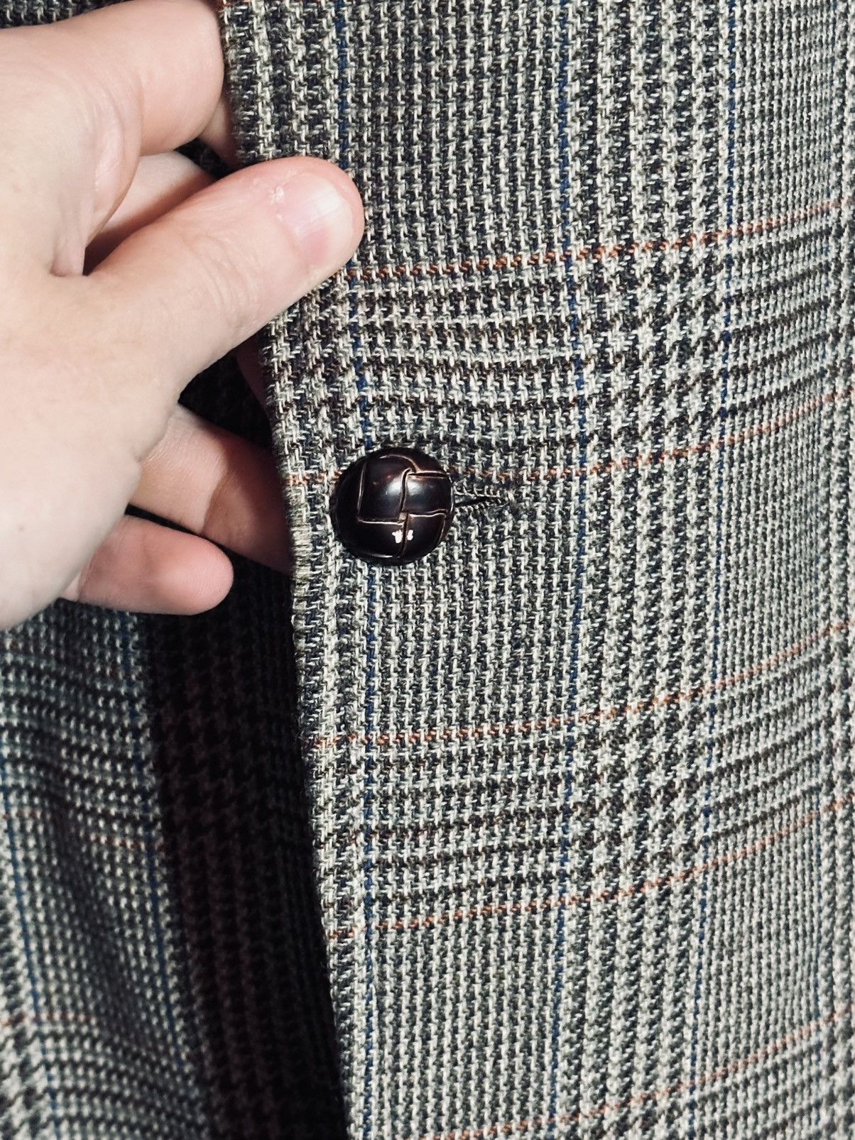 Brooks Brothers Vintage green herringbone plaid wool MiUSA sport coat Size 42R - 4 Thumbnail