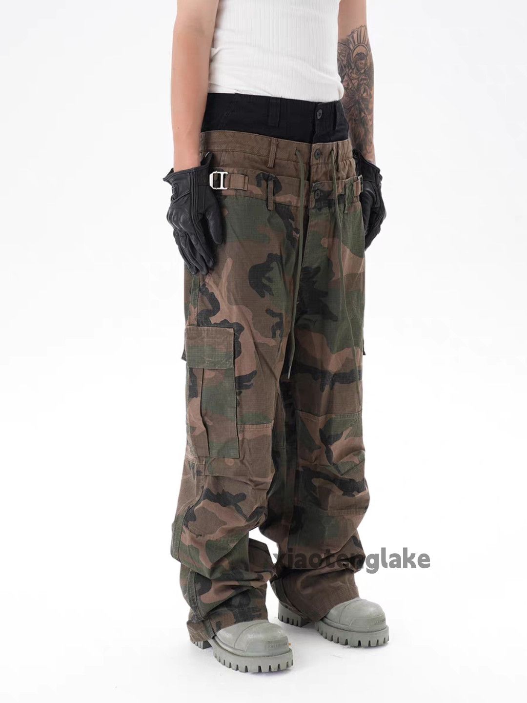 Vintage ltx double waist loose baggy military camo cargo pants Size US 36 / EU 52 - 1 Thumbnail